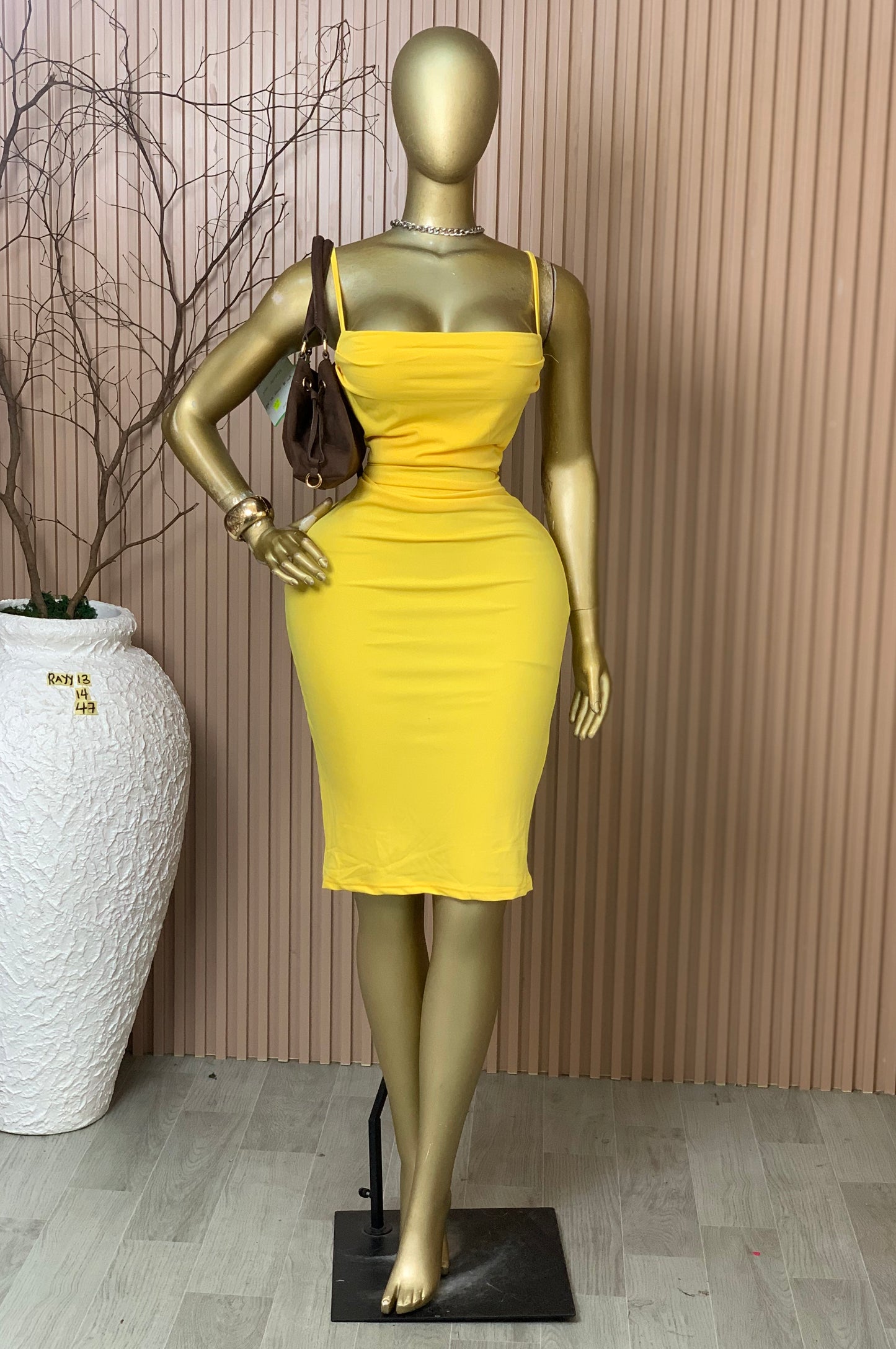 SIZE14 RAYY13 Length47 Brand new yellow dress