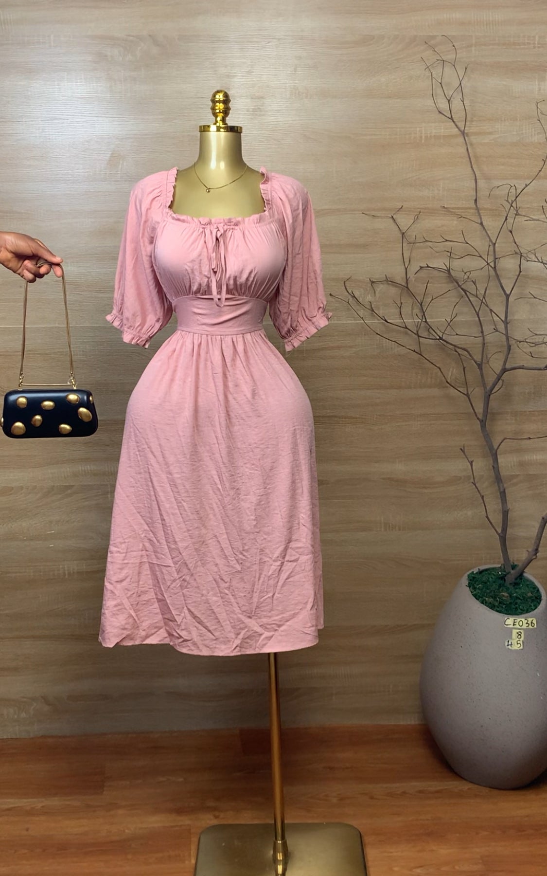 SIZE8 CEO36 peach dress Length45