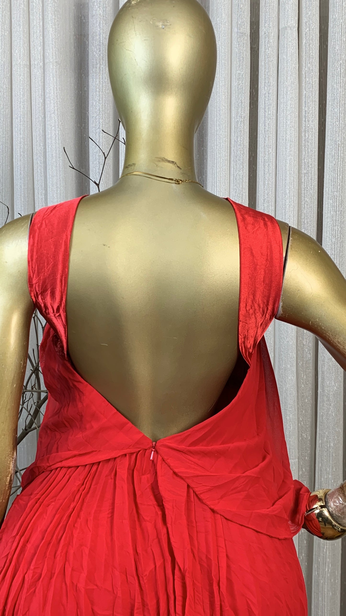 SASSY59 SIZE10 Low back red DRESS Length35