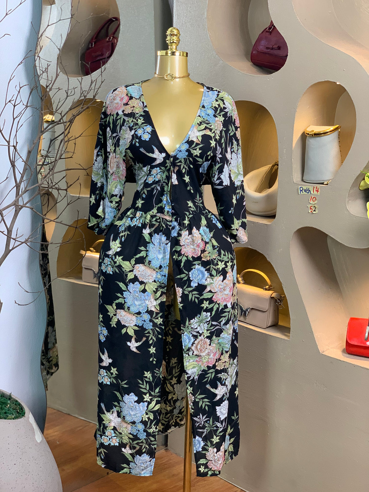 RUTH14 SIZE10 Floral DRESS Length52
