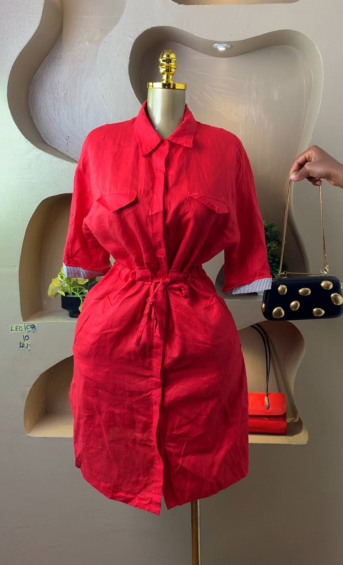 LEO158 RED DRESS SIZE10 Length41