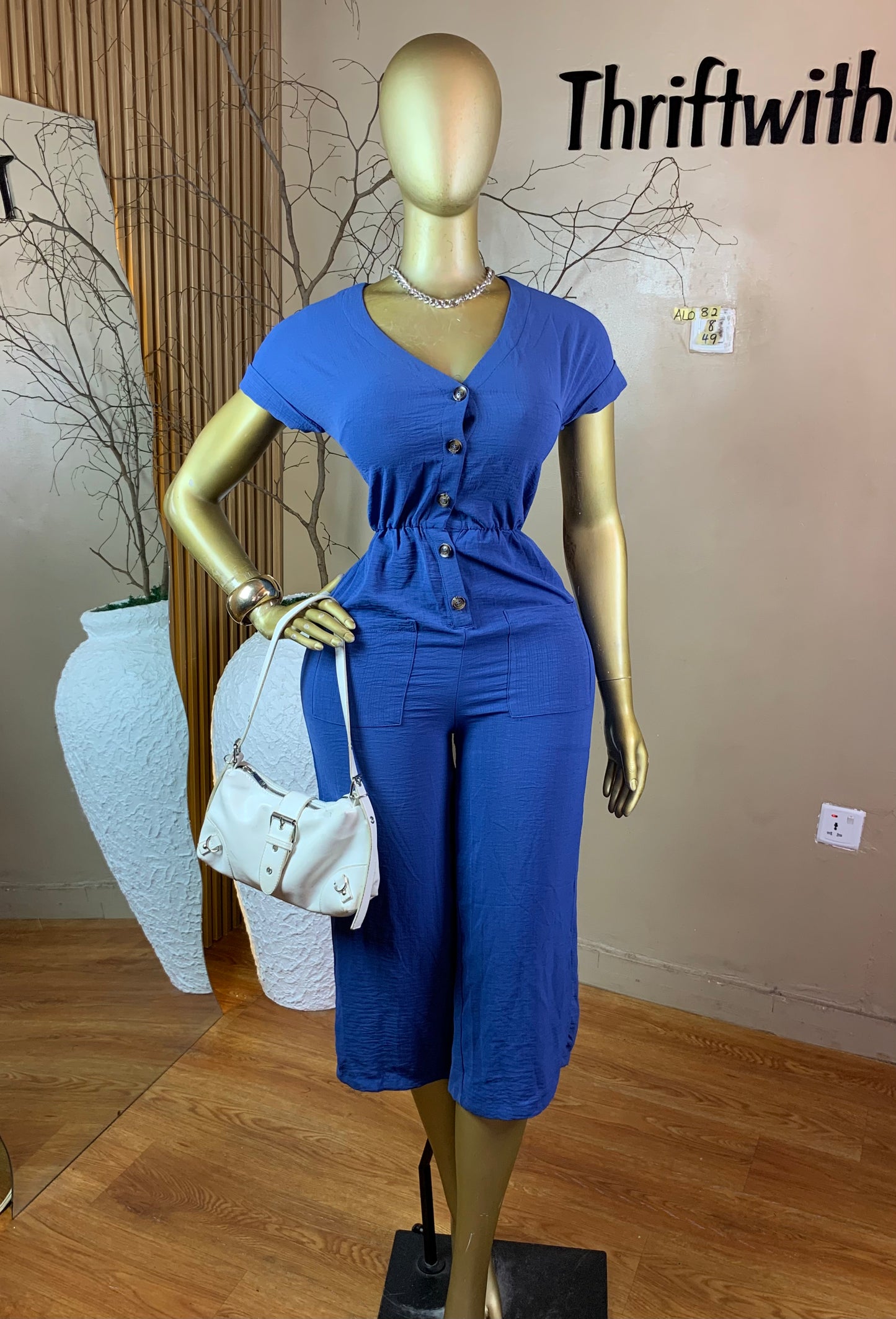 SIZE8 ALO82 BLUE JUMPSUIT Length49