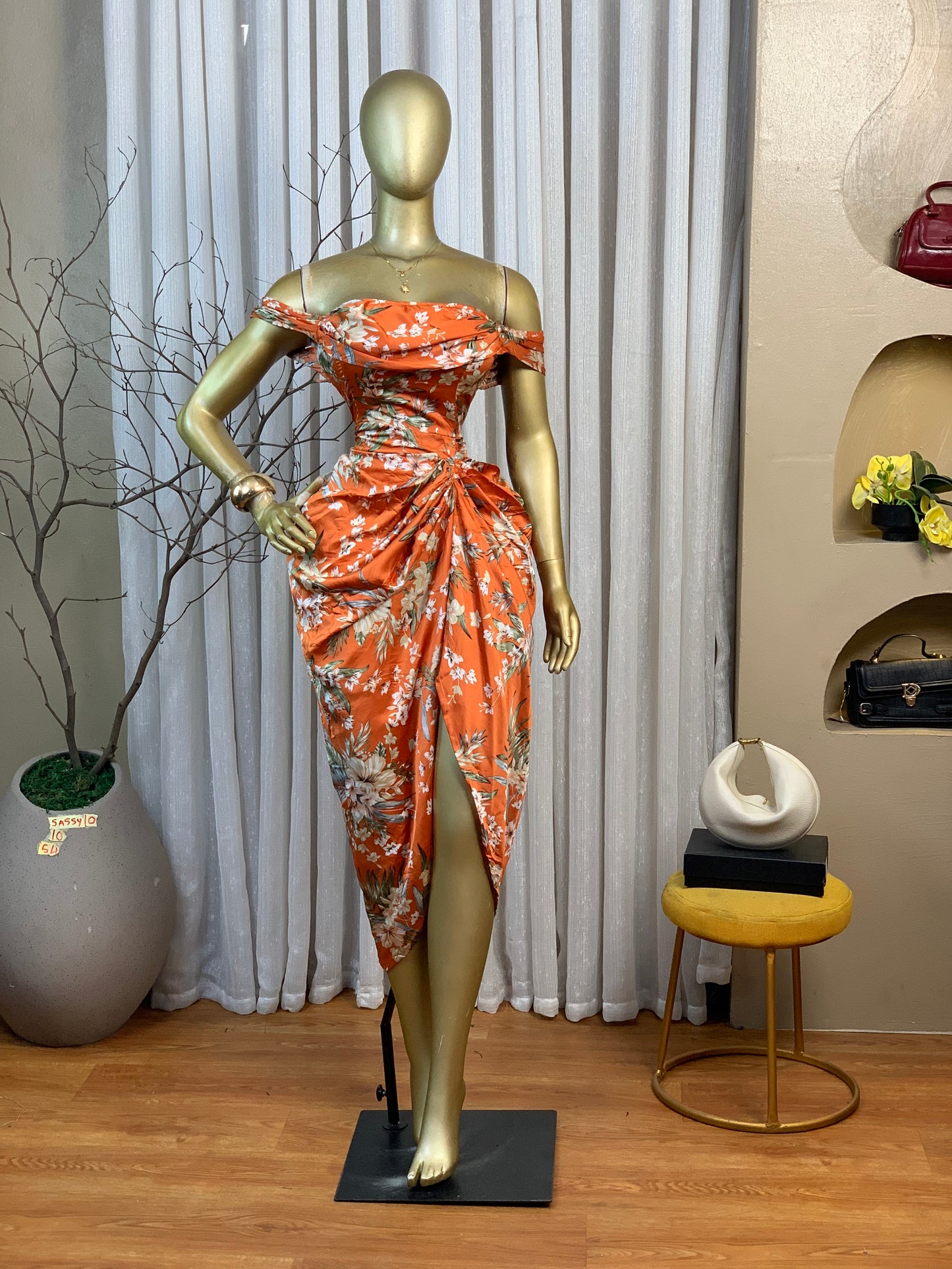 SASSY10 SIZE10 Floral DRESS Length54