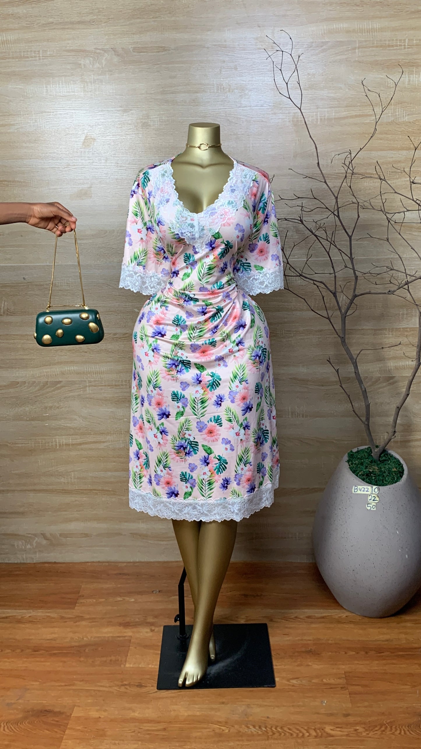 SIZE22 BUZZ10 Floral DRESS Length50