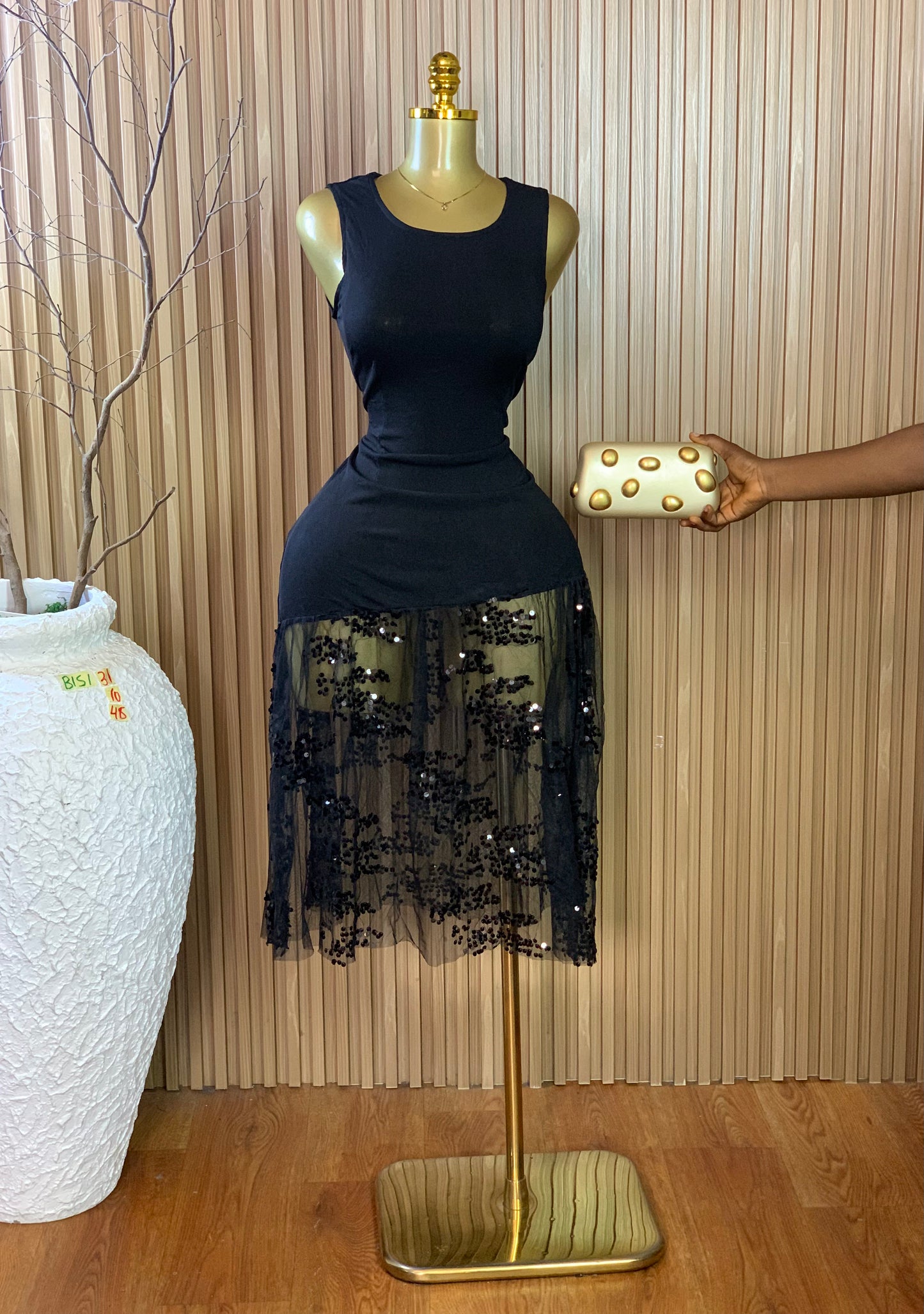 BISI31 SIZE10 Length48 black dress