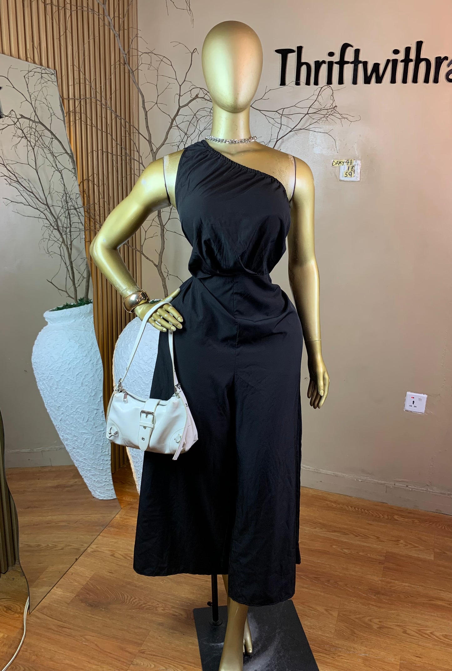SIZE18 DRAY71 BLACK JUMPSUIT Length59