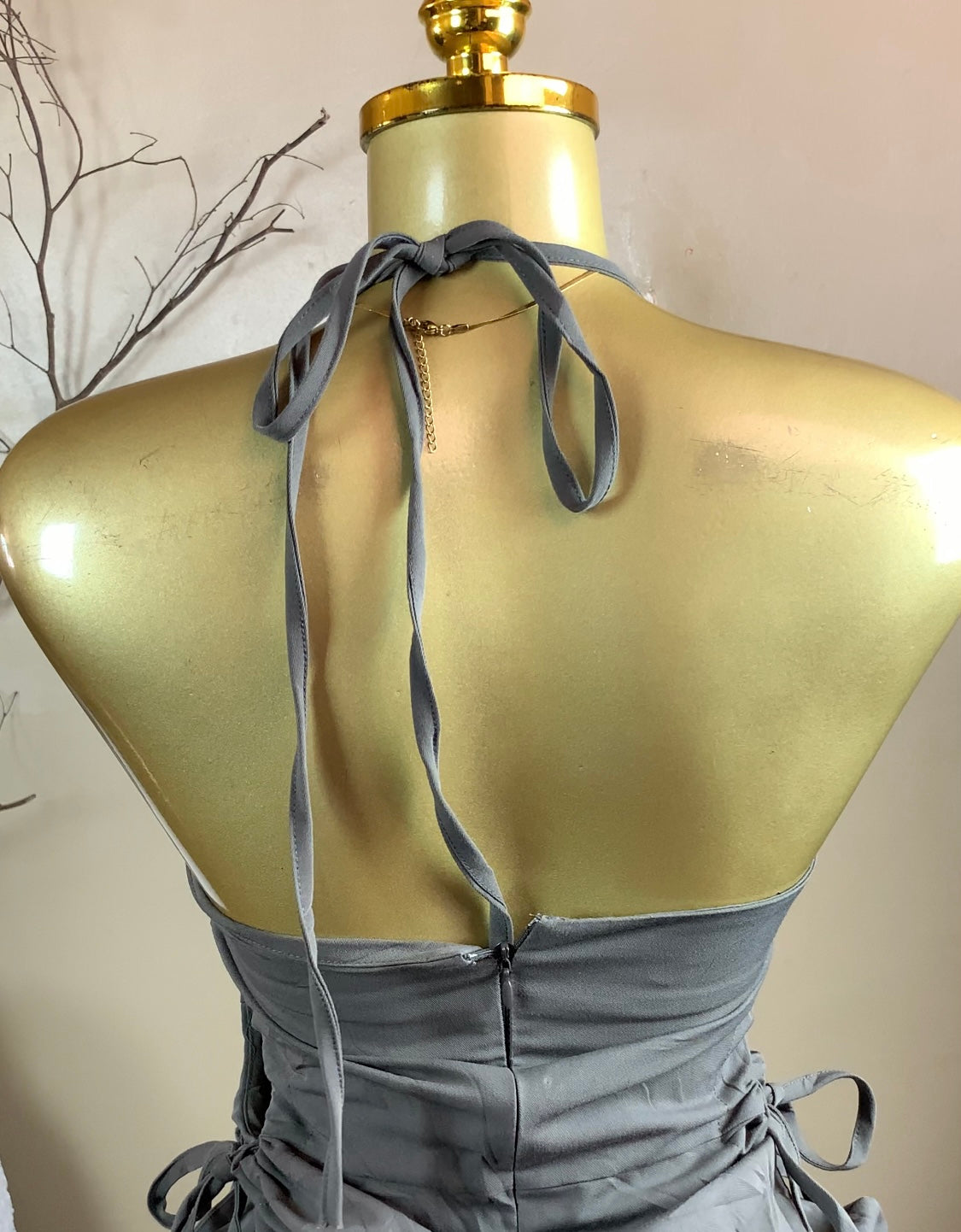BOLU49 SIZE6 Length43 grey dress