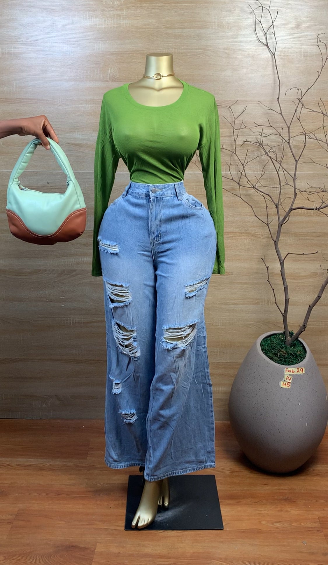 FAB29b SIZE14 Green TOP