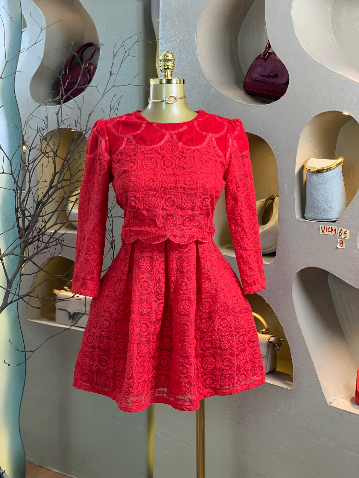 VICKY65 SIZE8 Red DRESS
