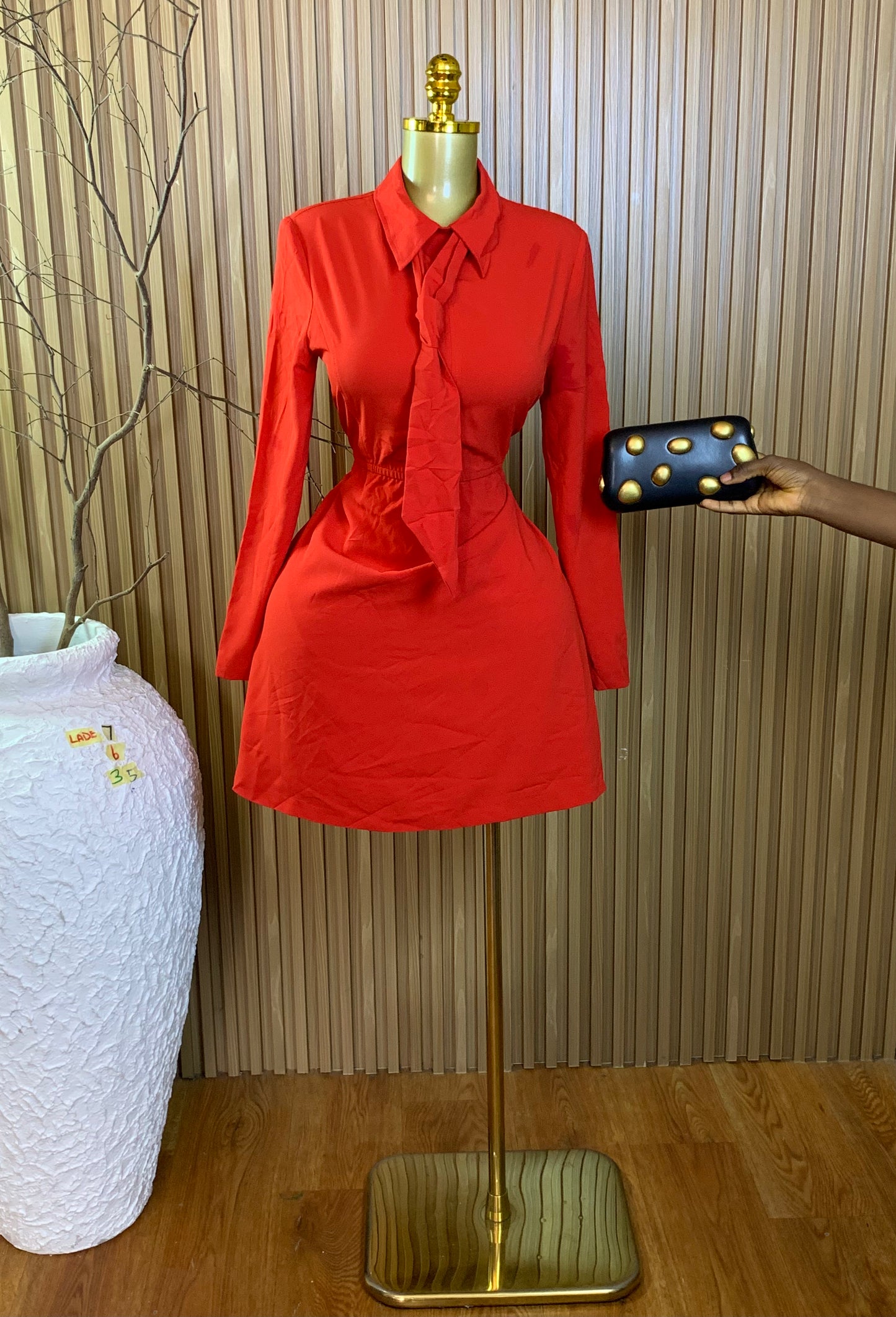 LADE7 SIZE6 Length35 red dress