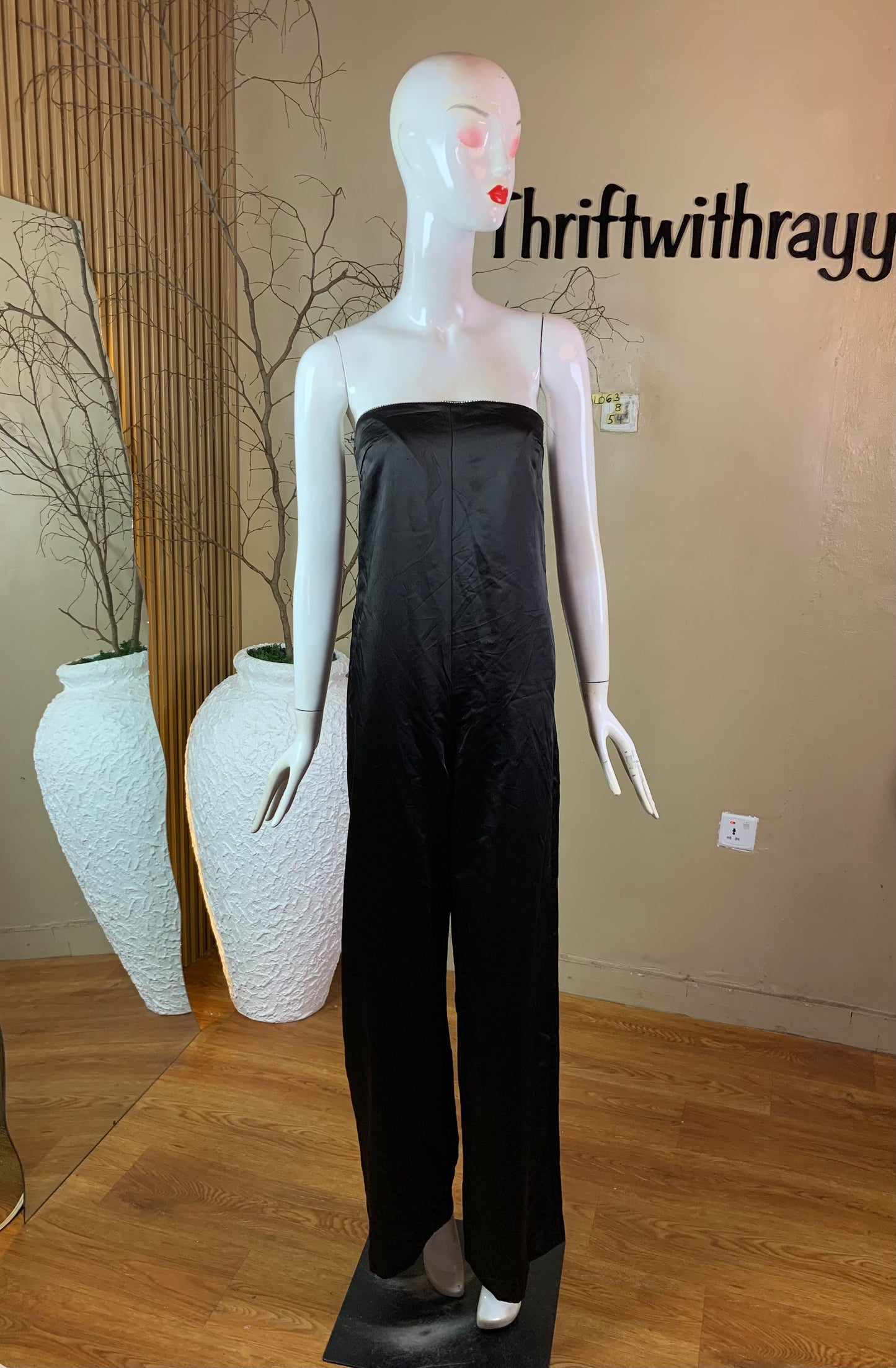 SIZE8 ALO63 BLACK JUMPSUIT Length54