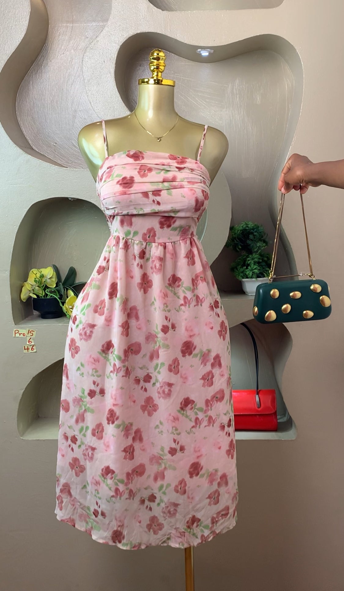 PRO15 SIZE6 Floral DRESS Length46