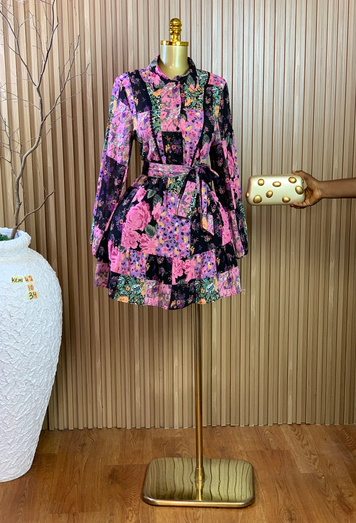 KEMI42 SIZE10 Length34 floral dress