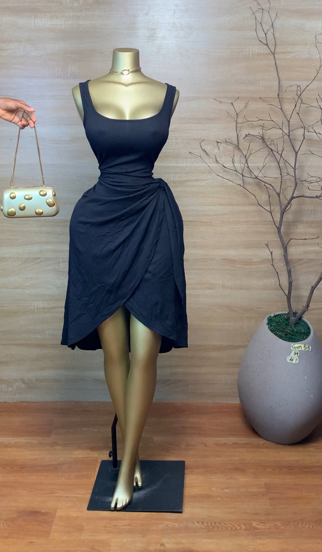 GUM55 SIZE14 Black DRESS Length46