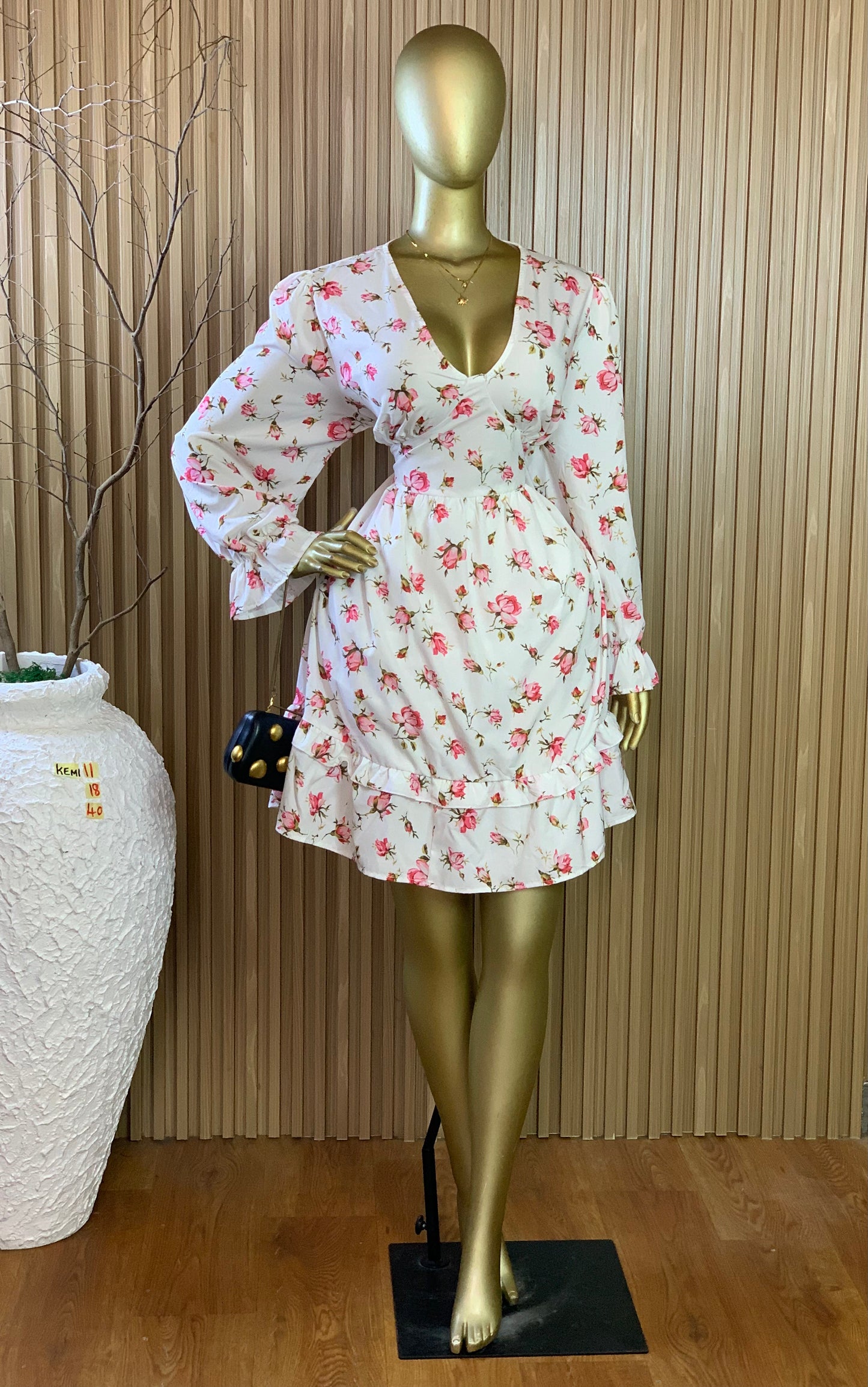 KEMI11 SIZE18 Length40 floral dress