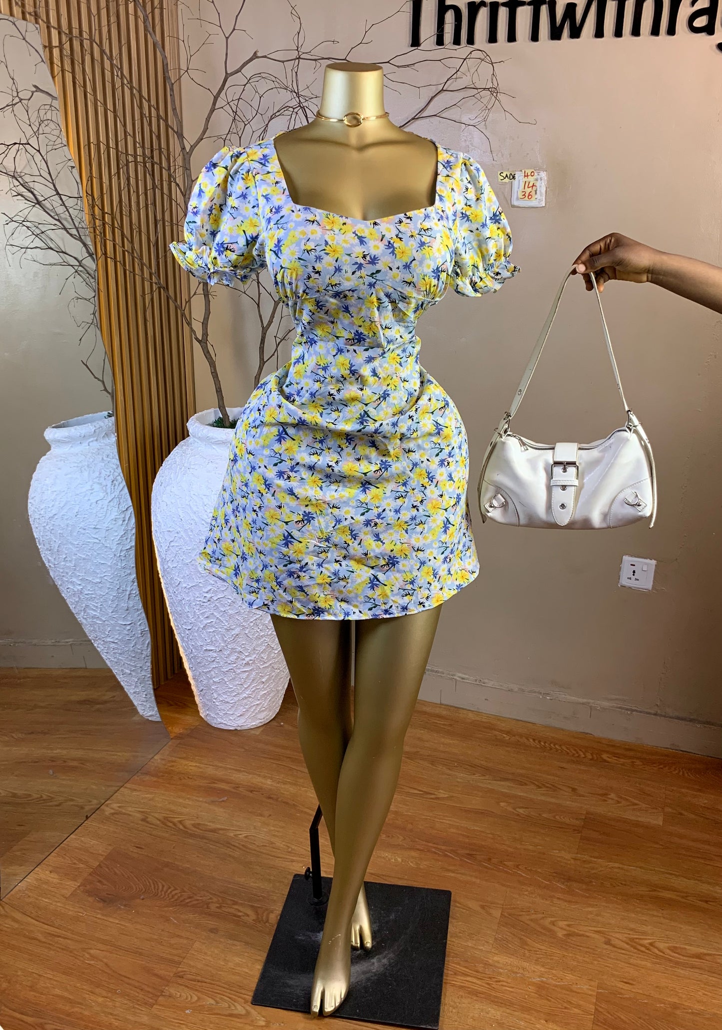 SADE40 SIZE14 Length36 floral dress