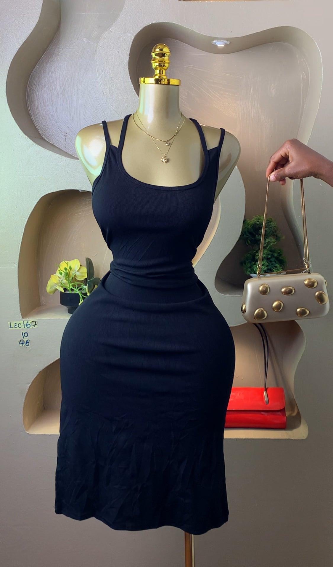 LEO167 BLACK DRESS SIZE10 Length46