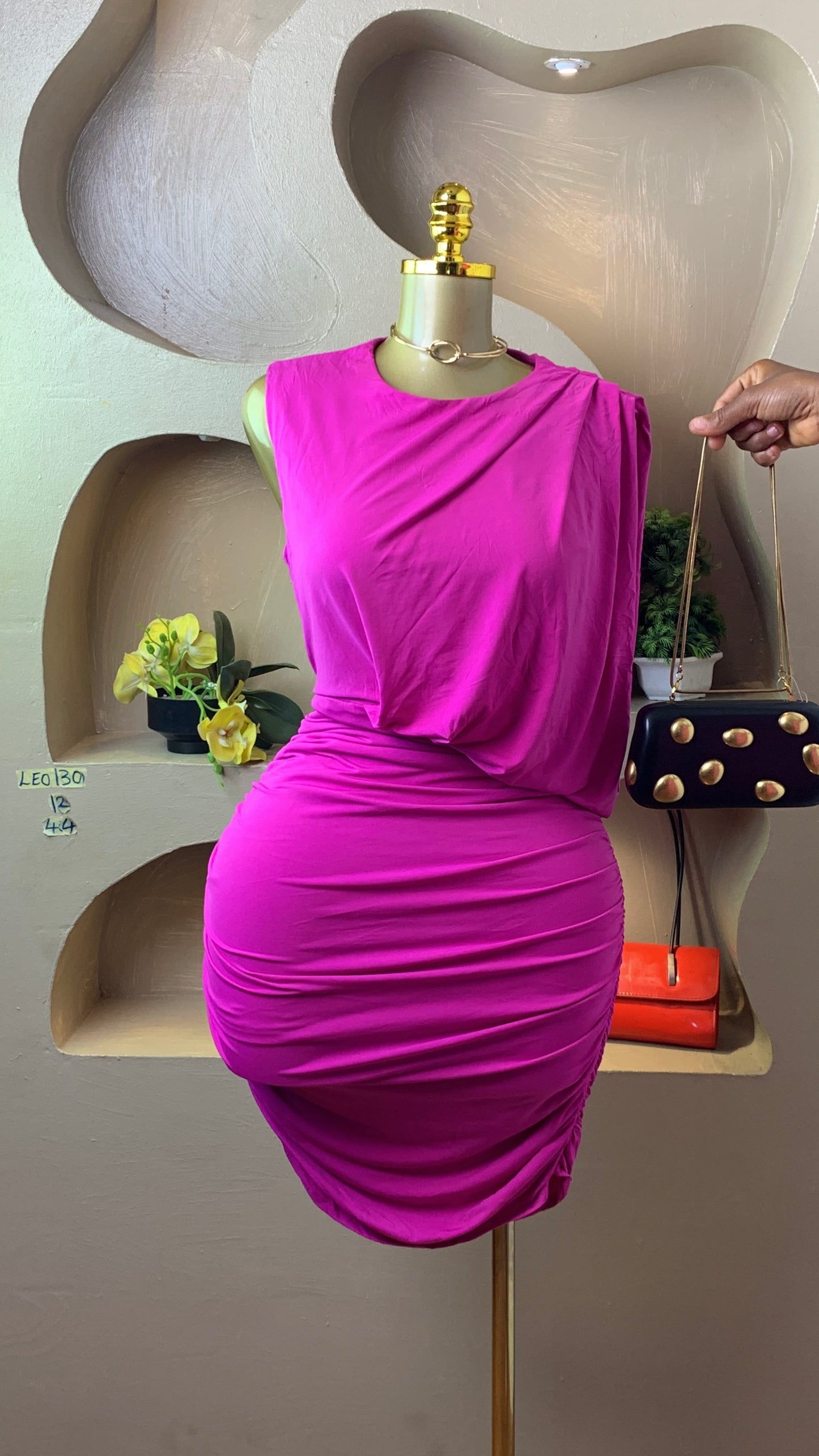 LEO130 PINK PARTY DRESS SIZE12 Length44