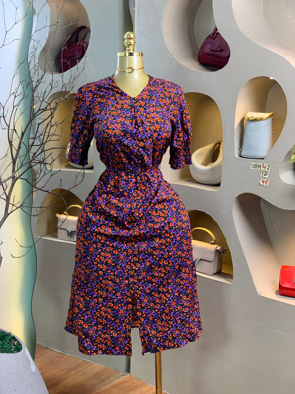 OYIN42 SIZE12 Floral DRESS Length46