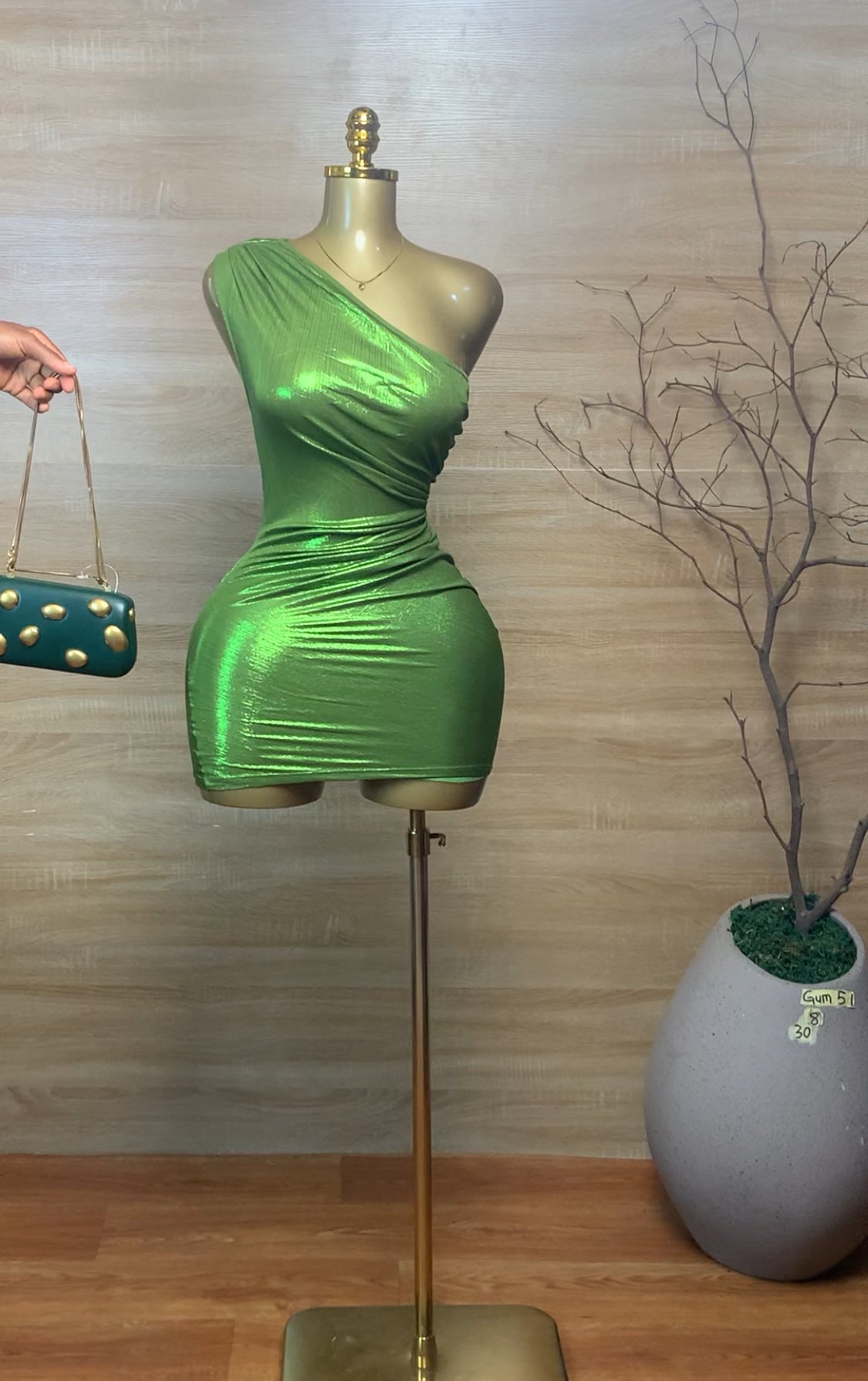 GUM51 SIZE8 green DRESS Length30