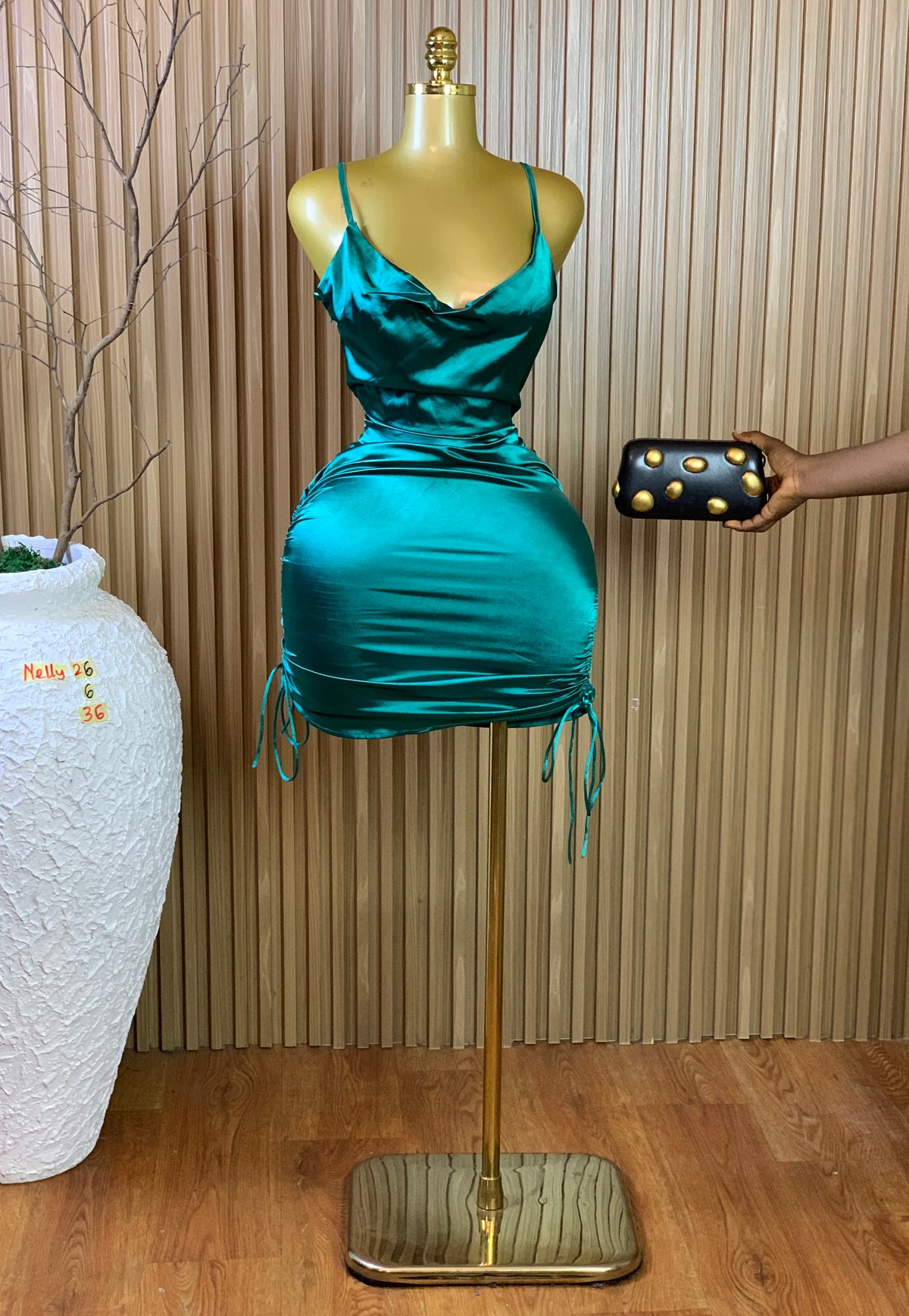 NELLY26 SIZE6 Length36 silk dress