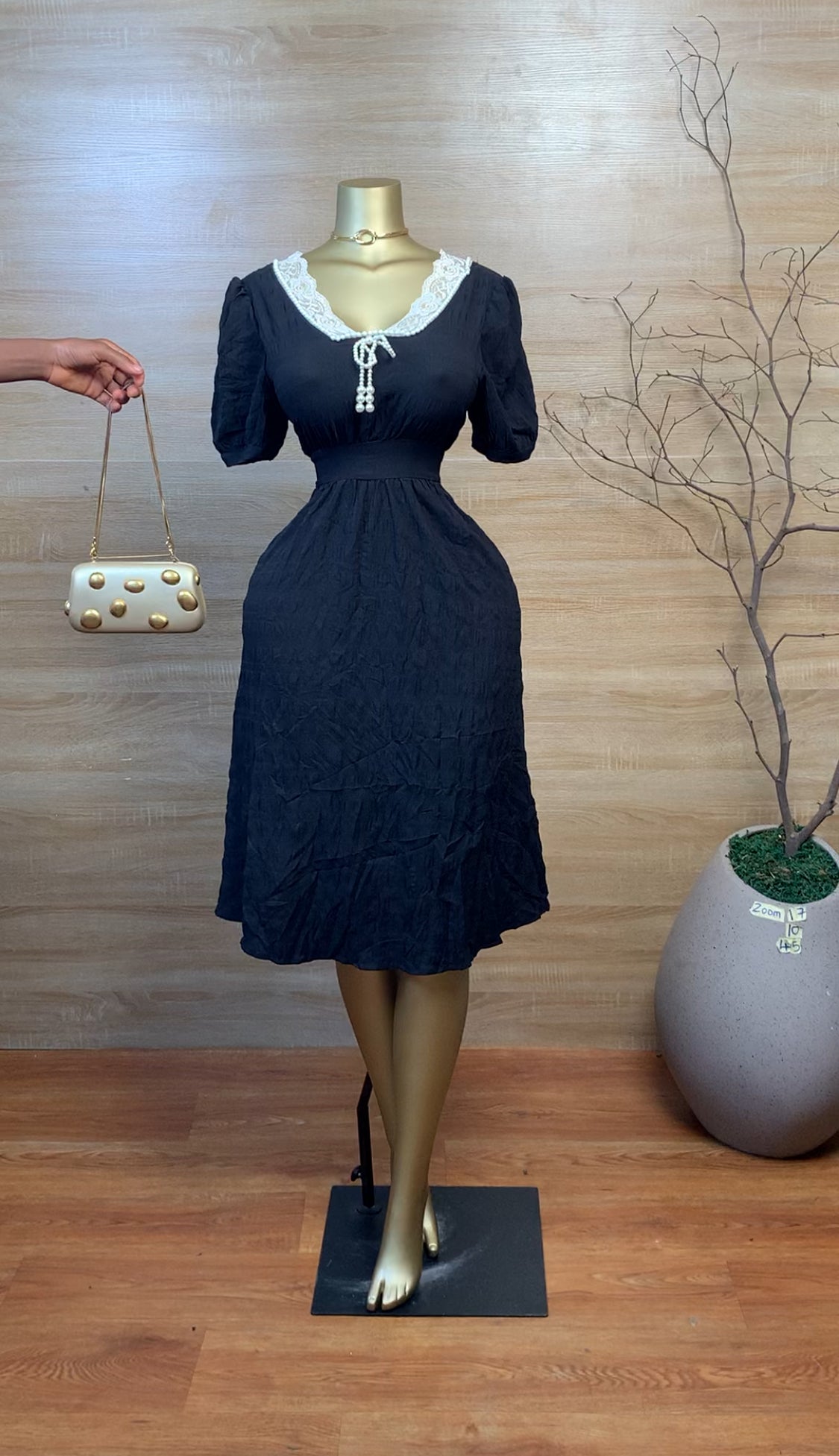 SIZE10 ZOOM17 Black Dress Length45