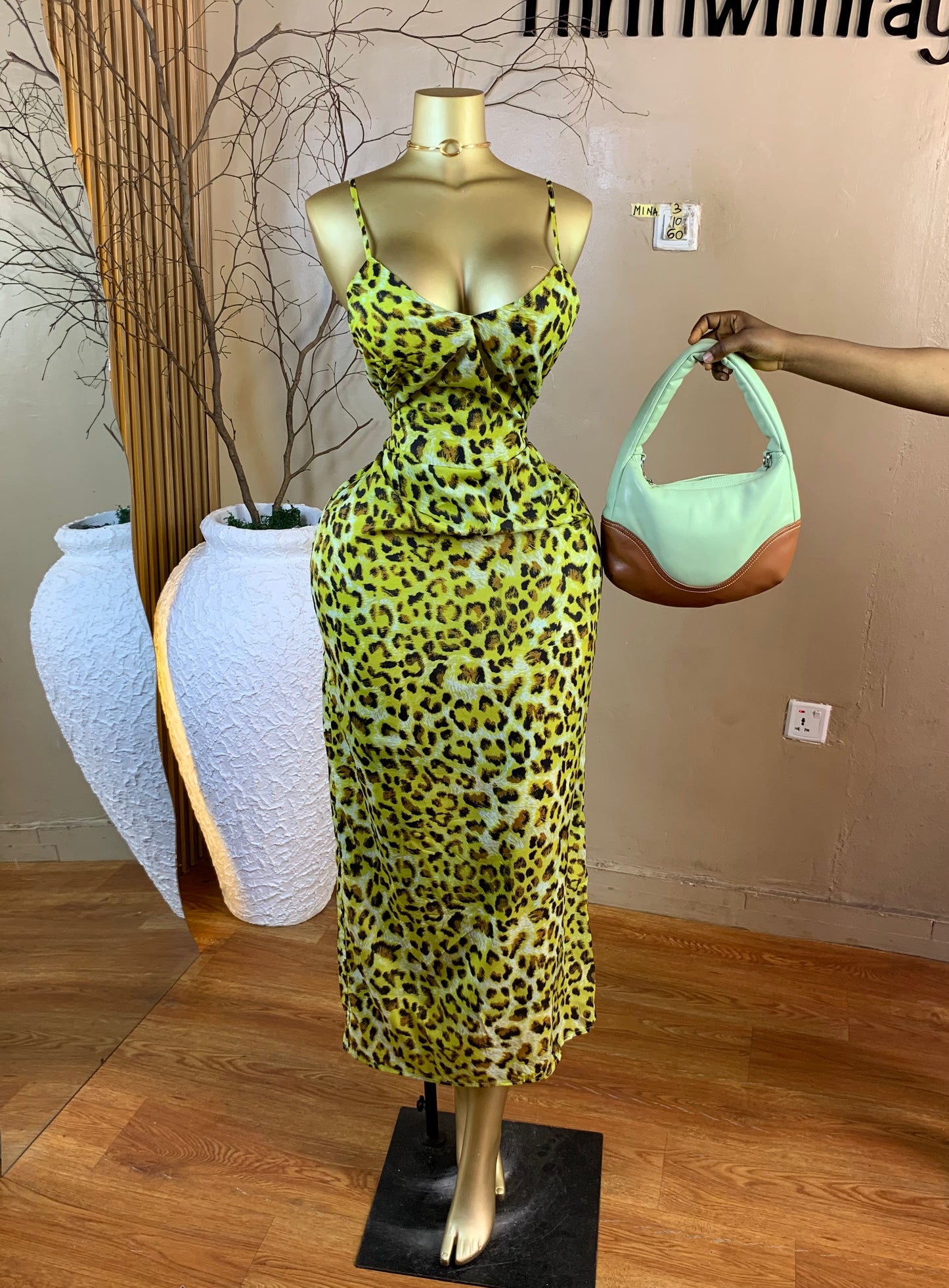 MINA3 SIZE10 Length60 Animal print dress