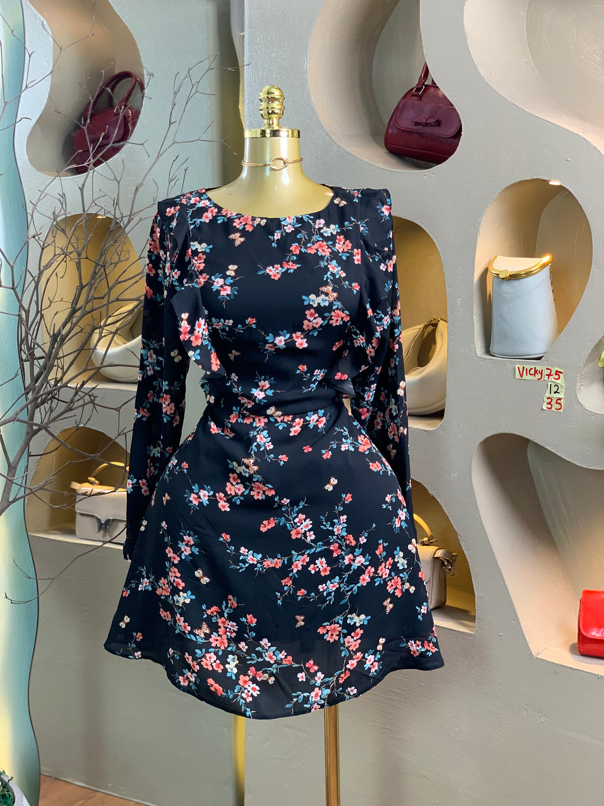 VICKY75 SIZE12 Floral DRESS Length35
