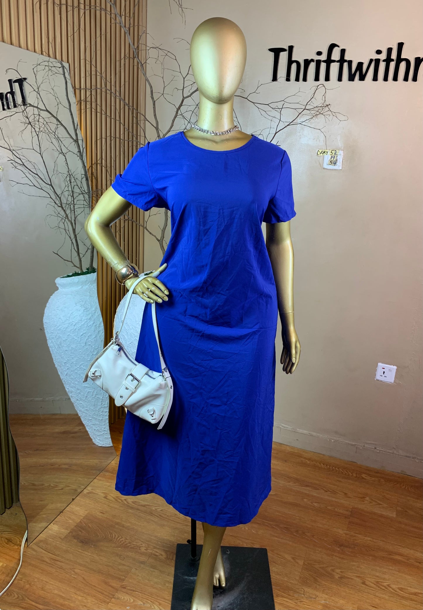 SIZE14 DRAY52 BLUE FREE DRESS Length54