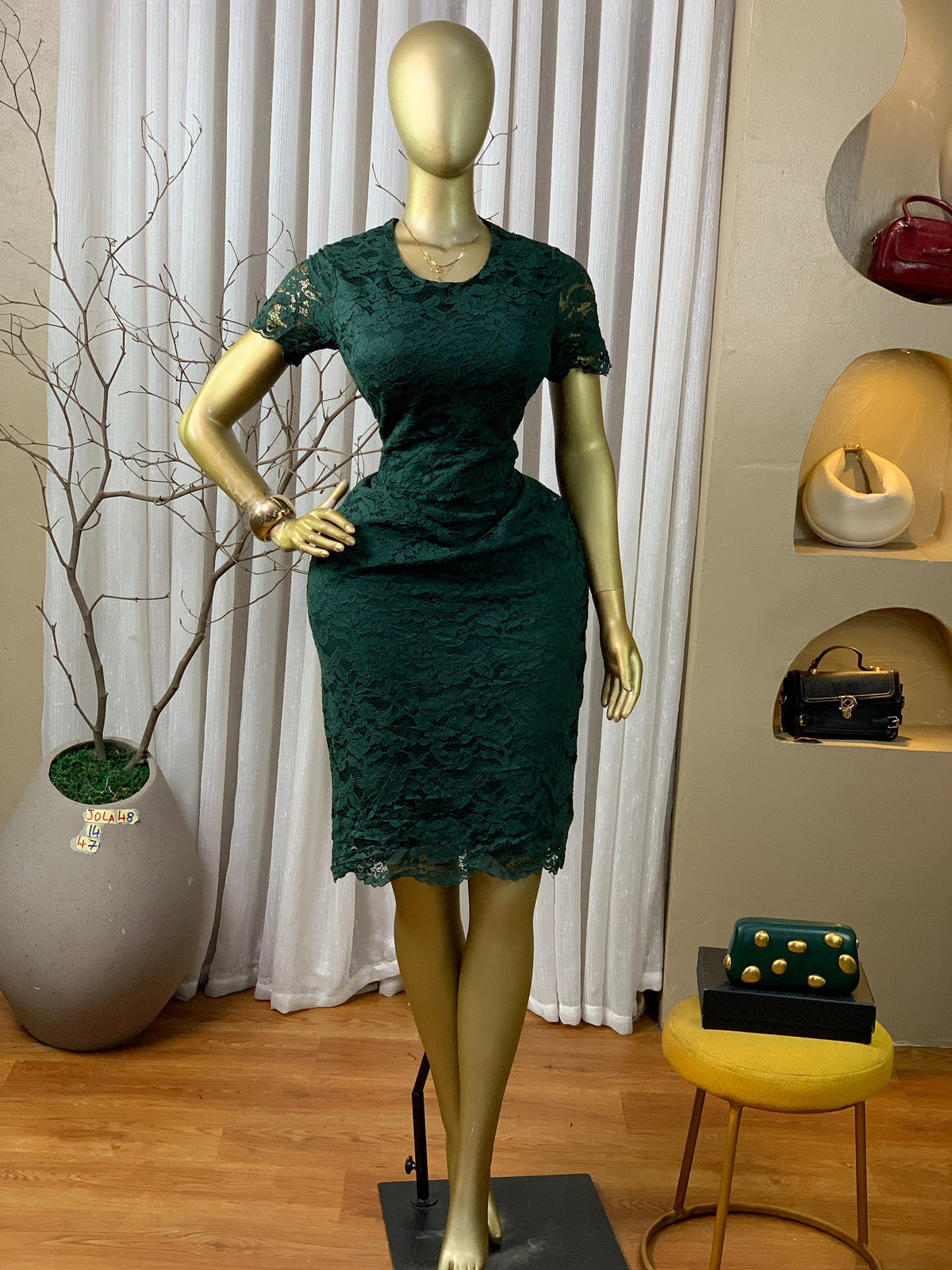 JOLA48 SIZE14 Length47 green dress