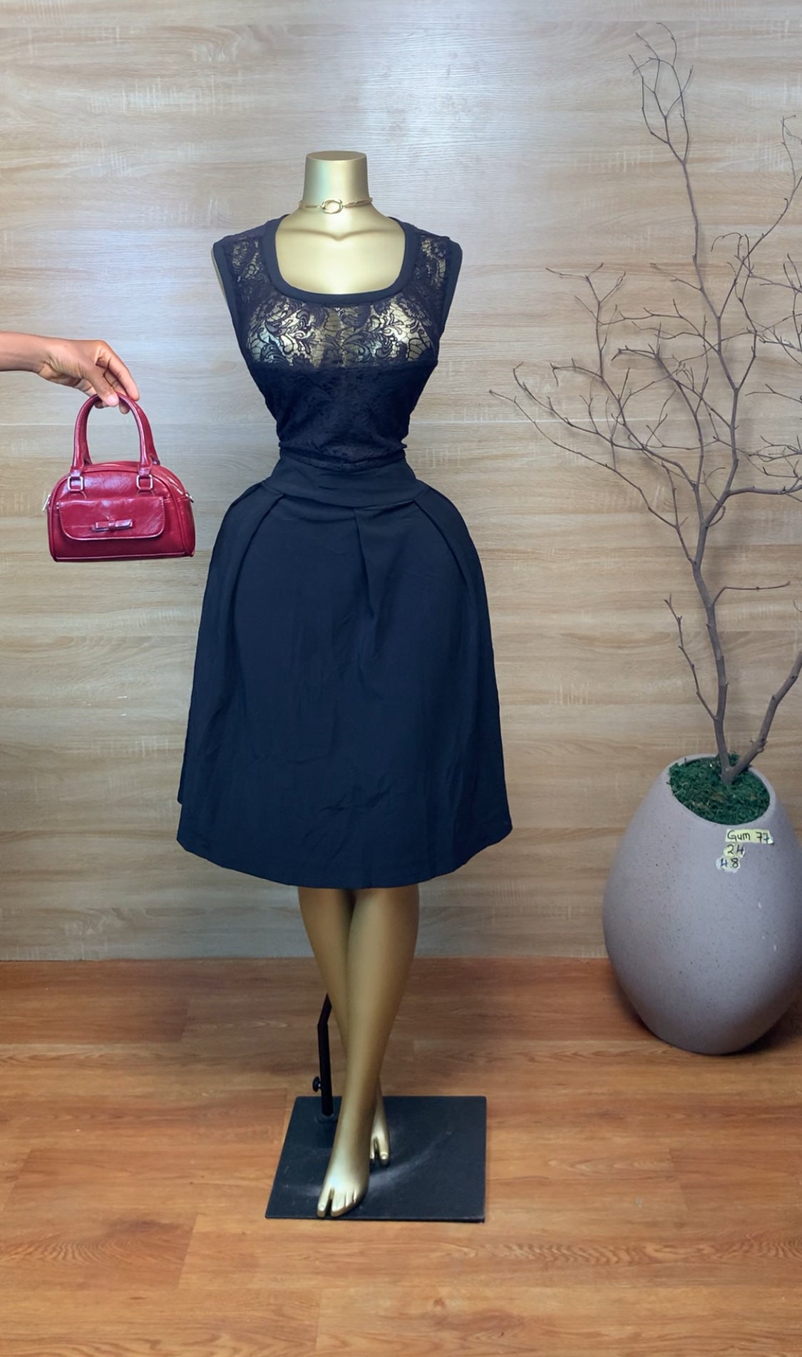 GUM77 SIZE24 Black DRESS Length48