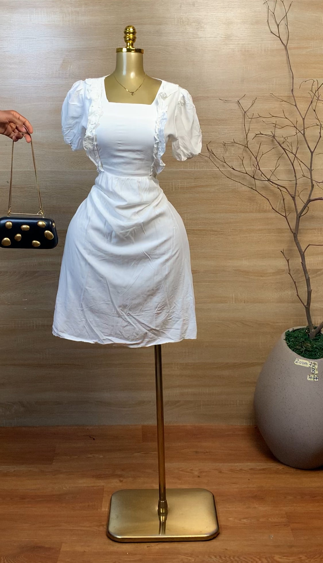 SIZE8 ZOOM72 White Dress Length44