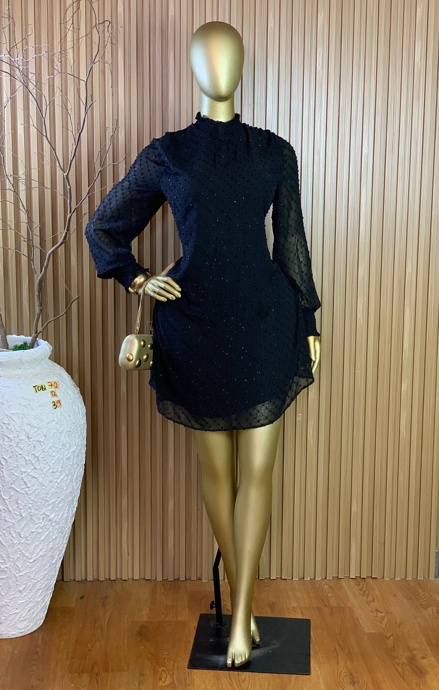TOBI72 SIZE12 Length39 black free dress