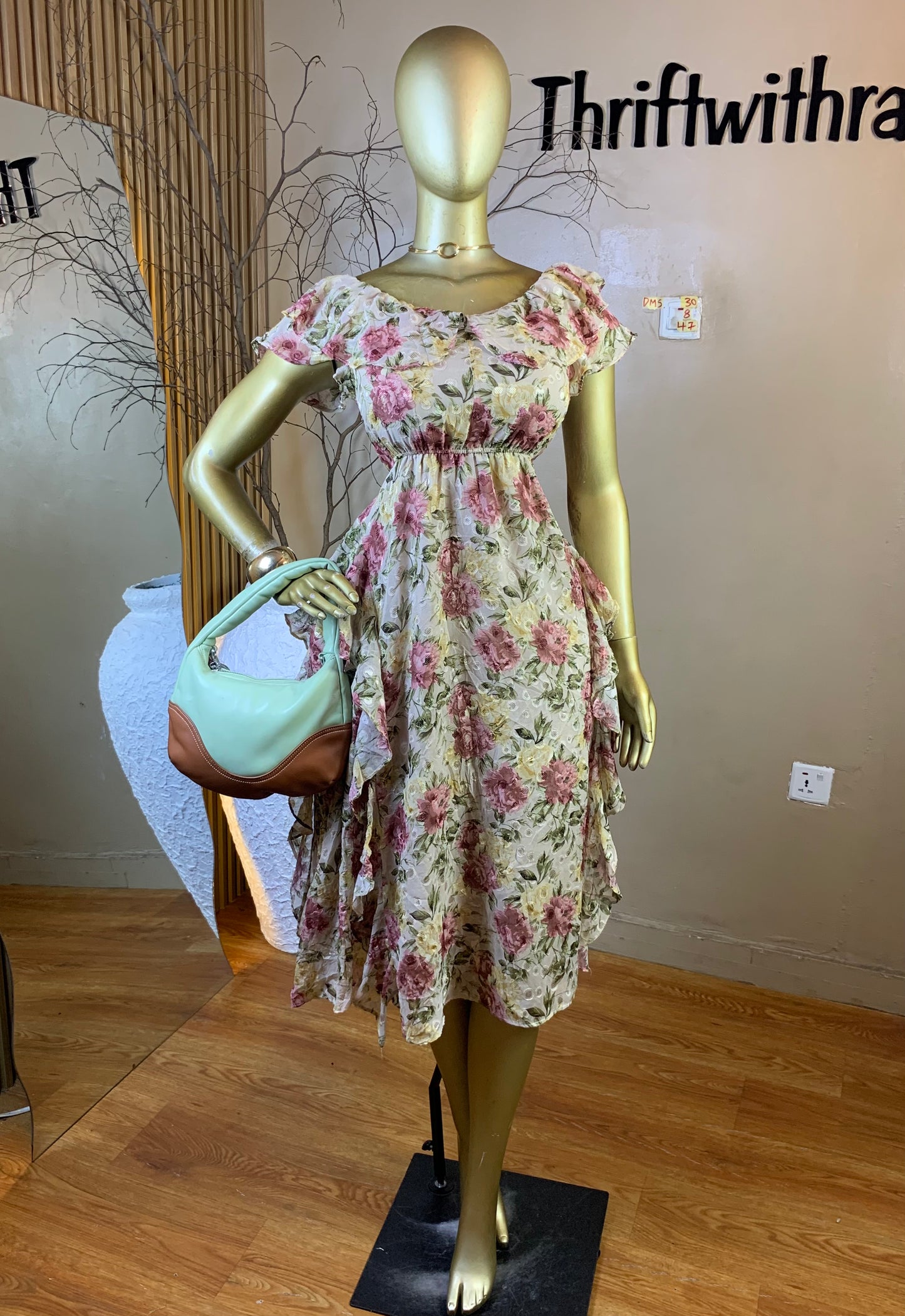 DAMSEL30 SIZE8 Length47 floral dress