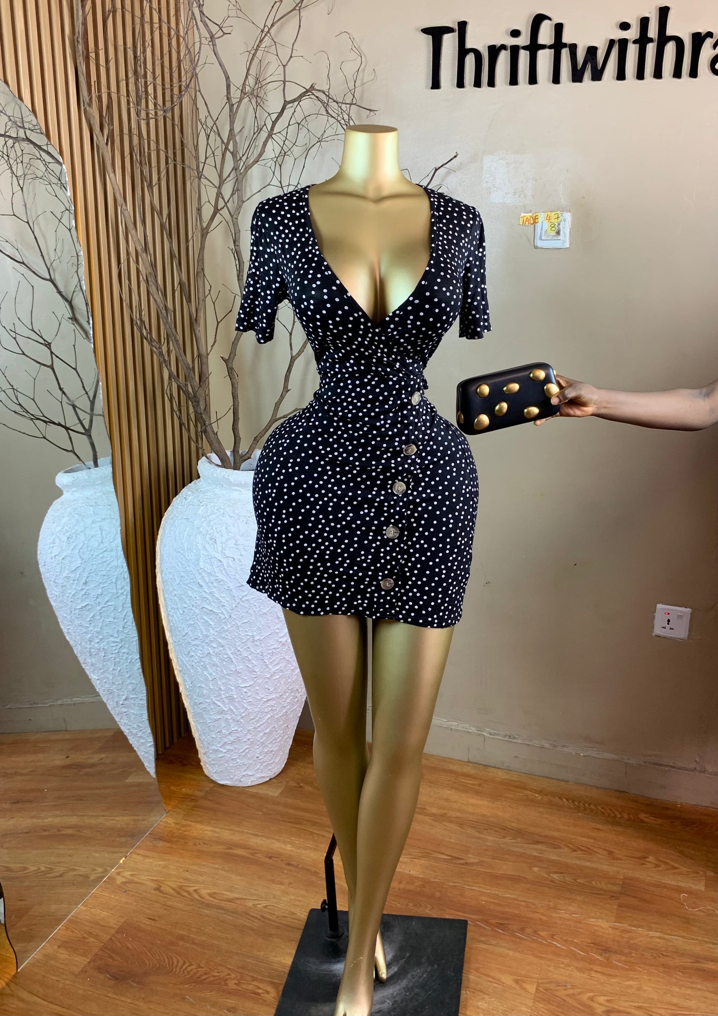 TADE47 SIZE8 Polka dot dress