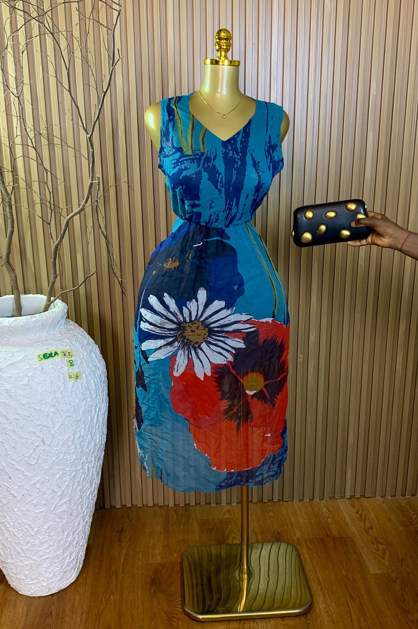 SOLA25 SIZE8 Length46 chiffon dress