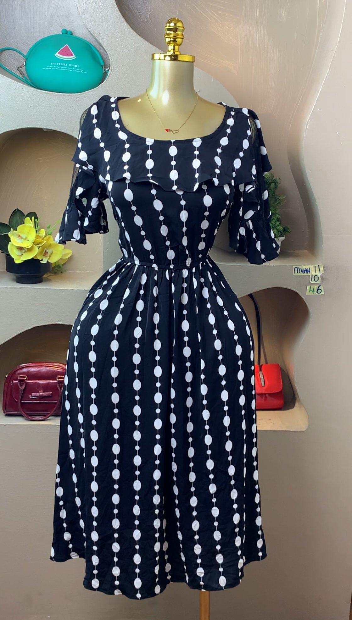 SIZE0 MUAH11 Length46 (black&white)