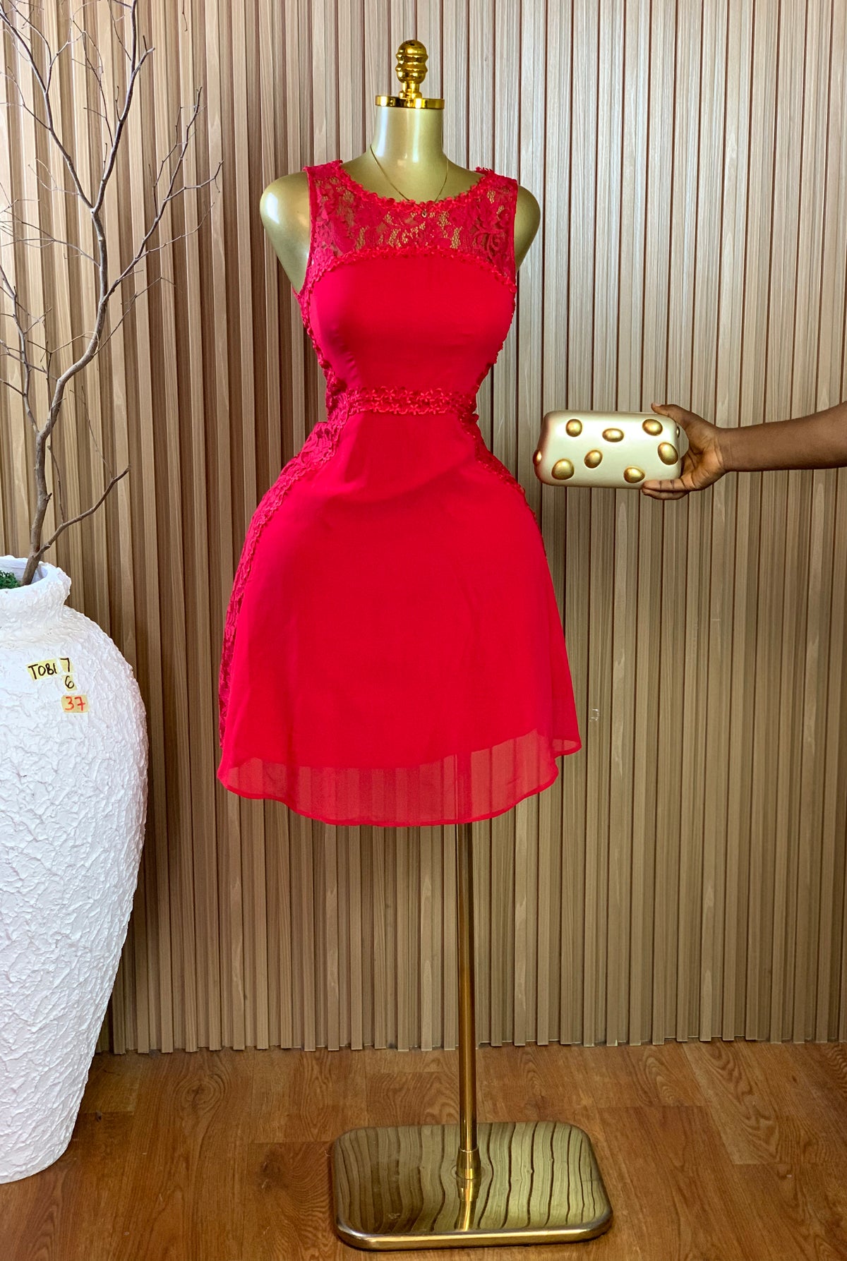 TOBI7 SIZE6 Length37 red dress