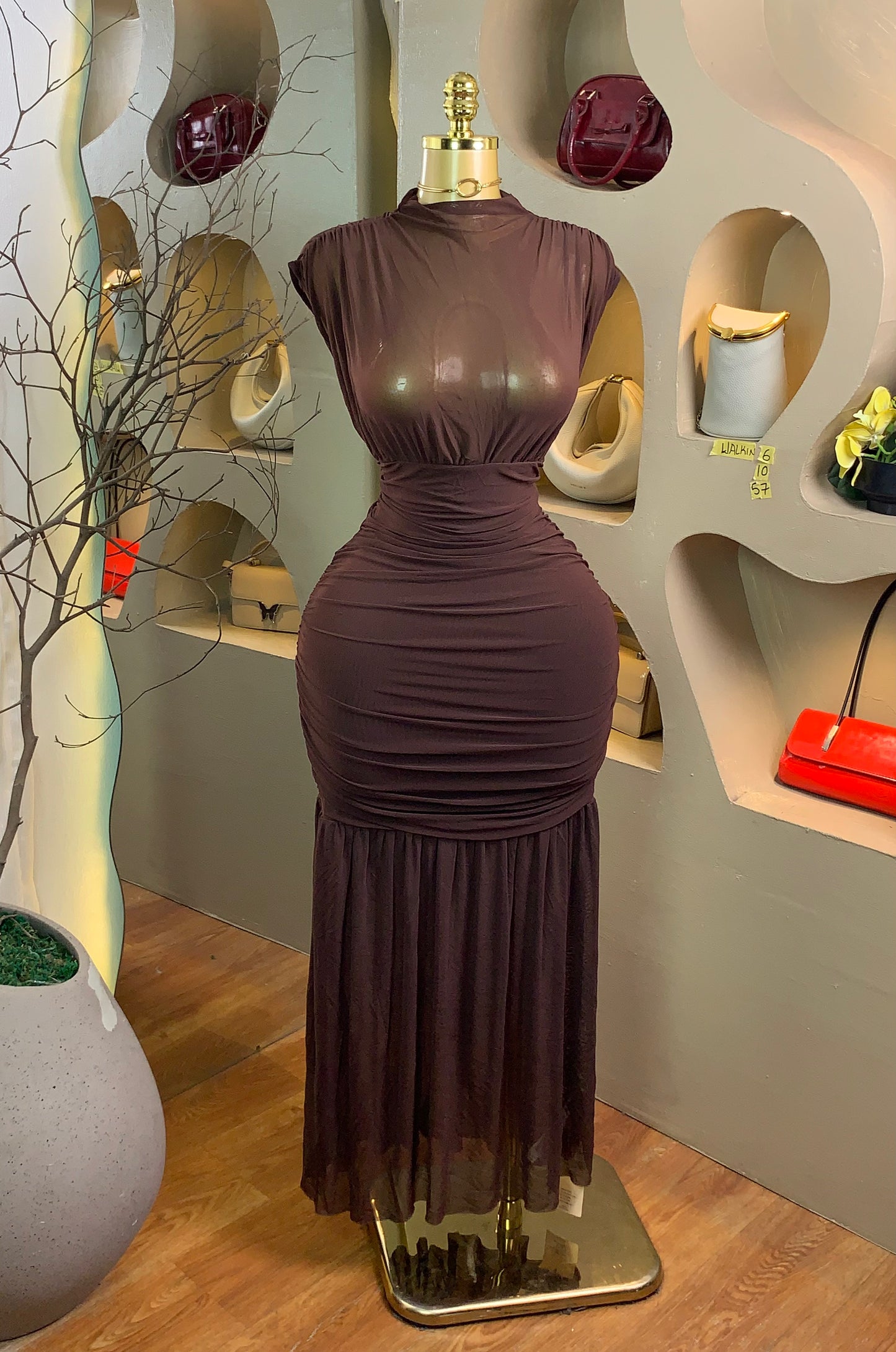 WALK-IN6 SIZE10 Length57 Dinner dress(Mesh) Brand new