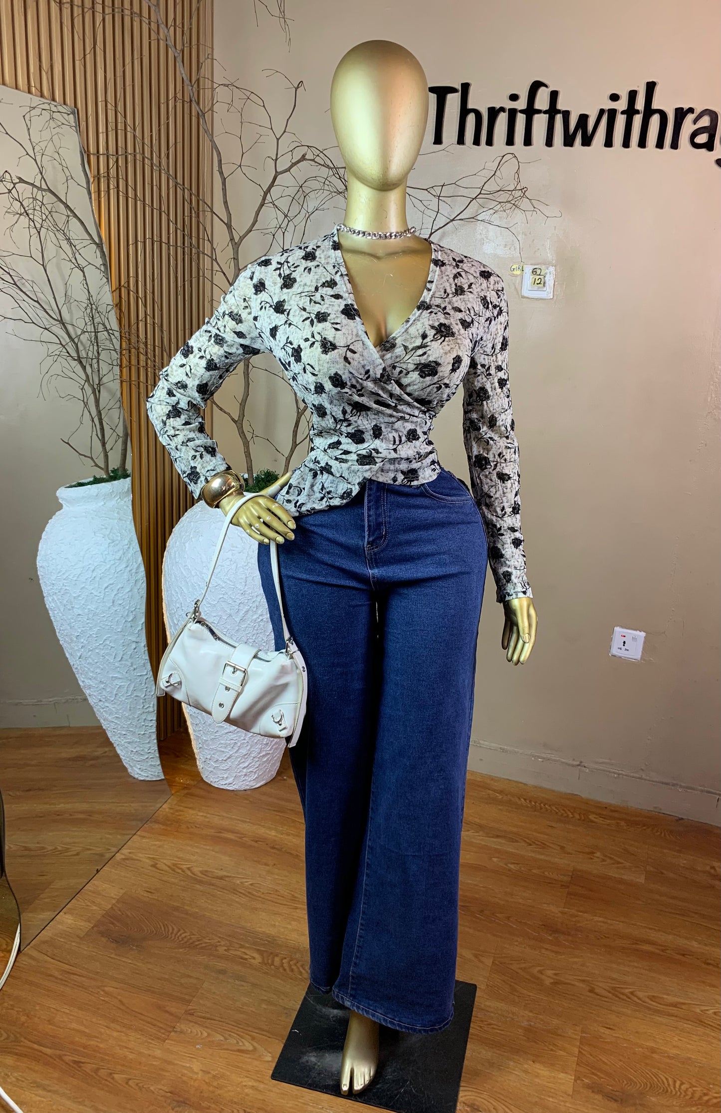 SIZE12 GIRL62 FLORAL MESH TOP ONLY