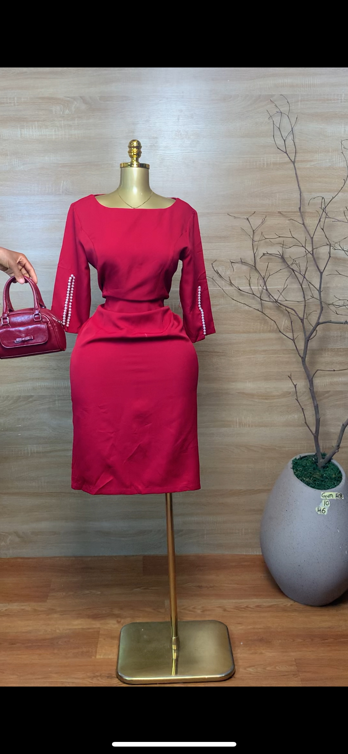 GUM48 SIZE10 burgundy DRESS Length46