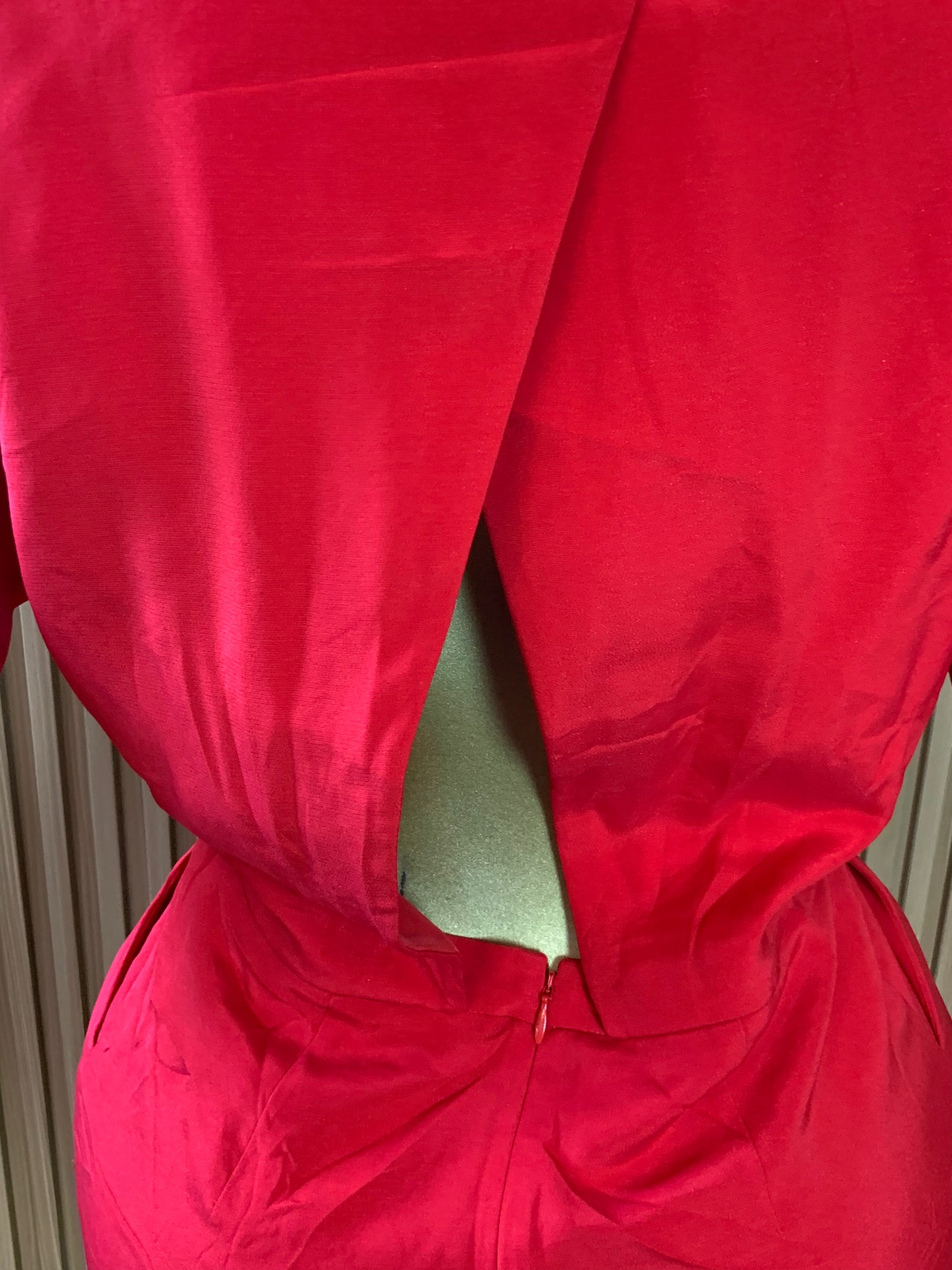 BISI11 SIZE10 Length41 red corporate dress