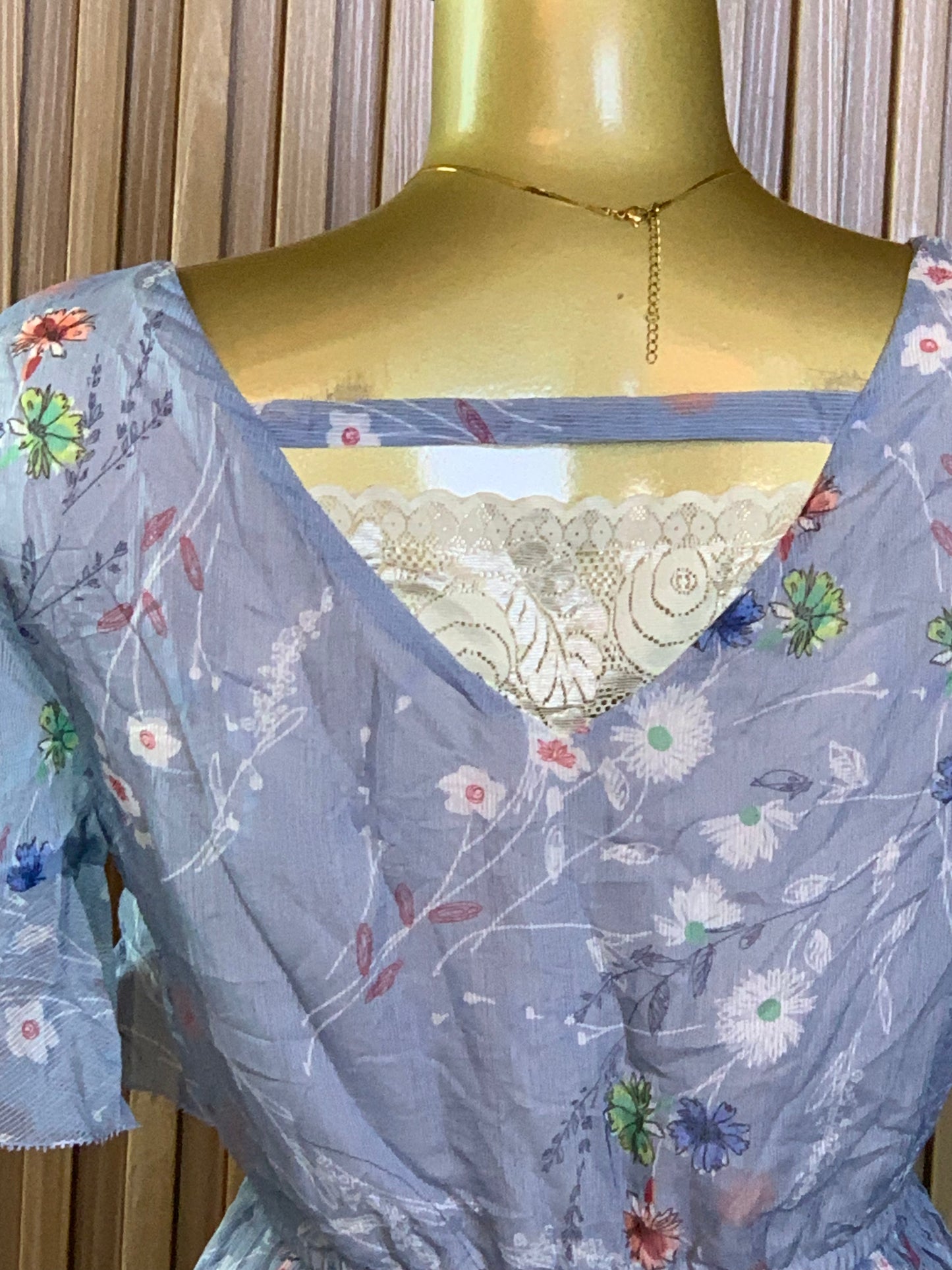 SOLA35 SIZE6 Length41 chiffon dress