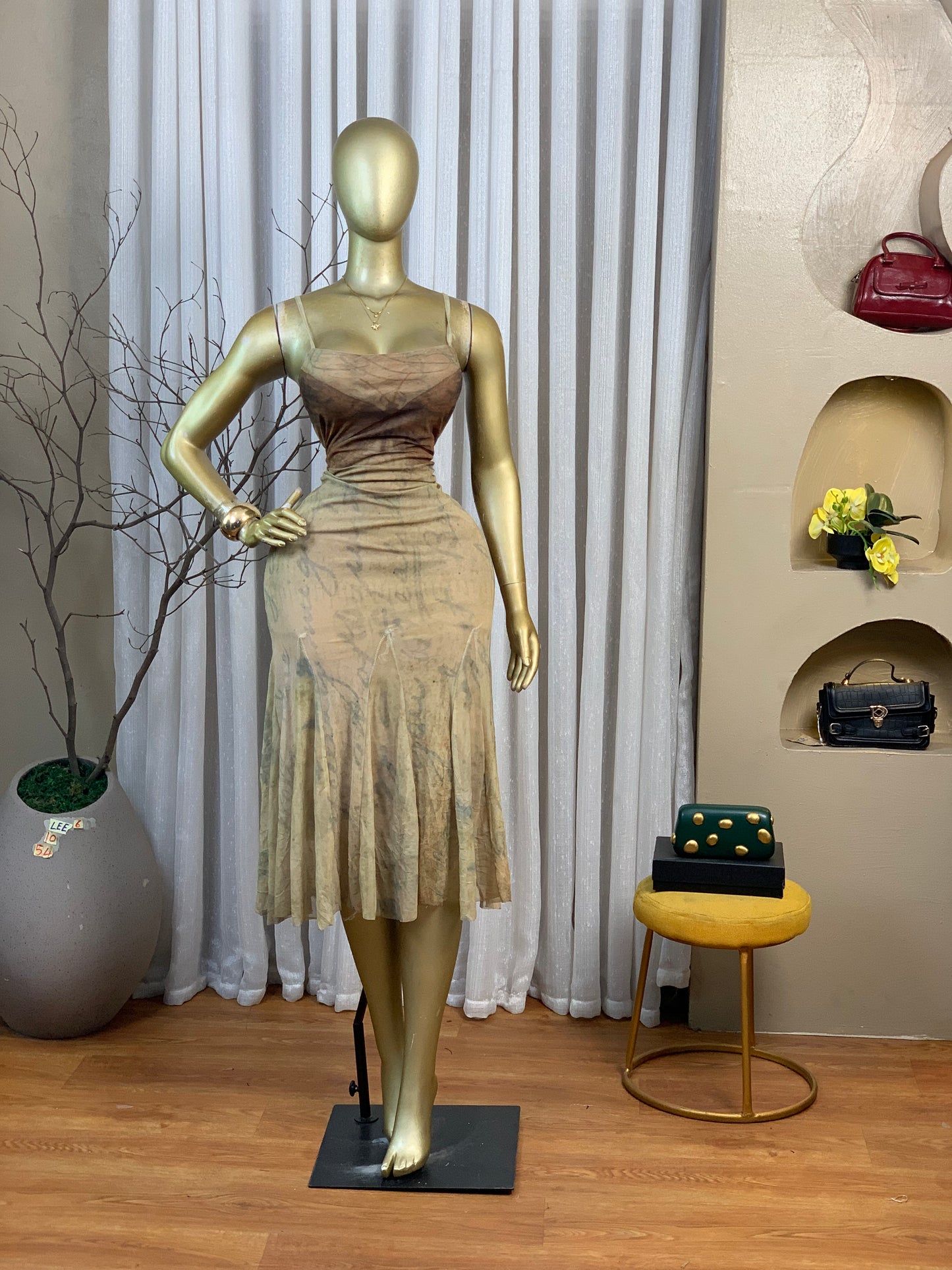 LEE6 SIZE10 Mesh DRESS Length54