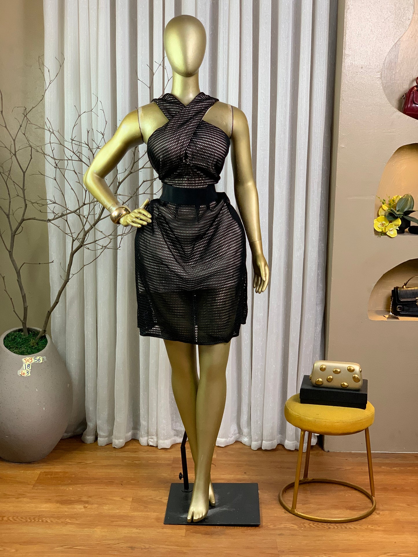 JOY56 SIZE18 Black DRESS Length43