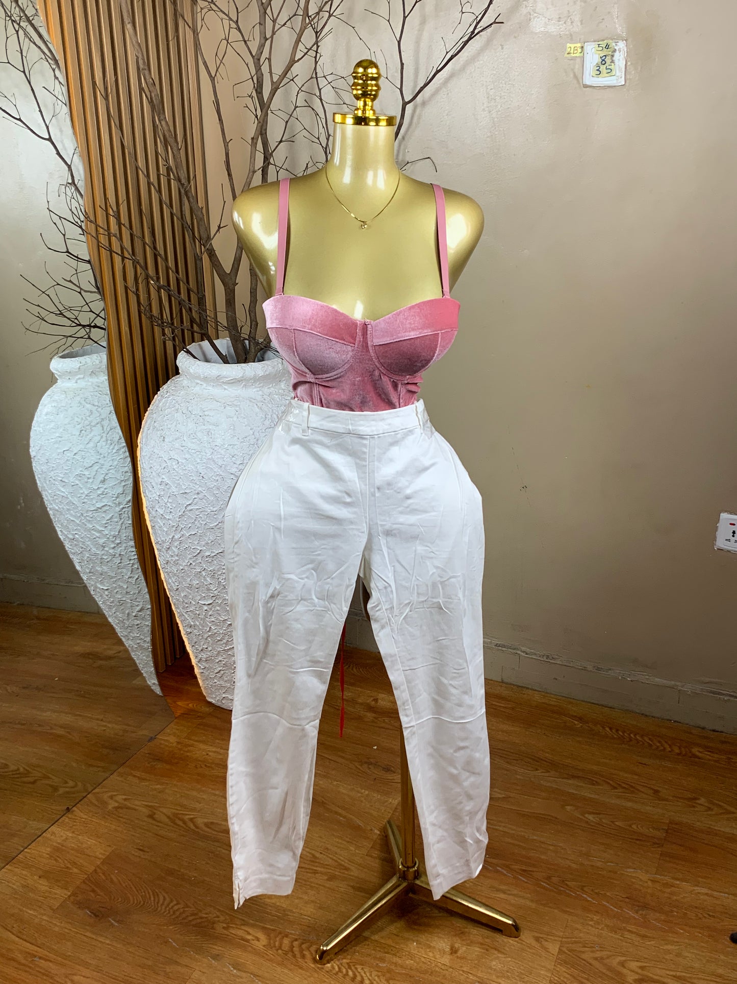 2Baggy jean54 SIZE8 Length35 white pant trouser