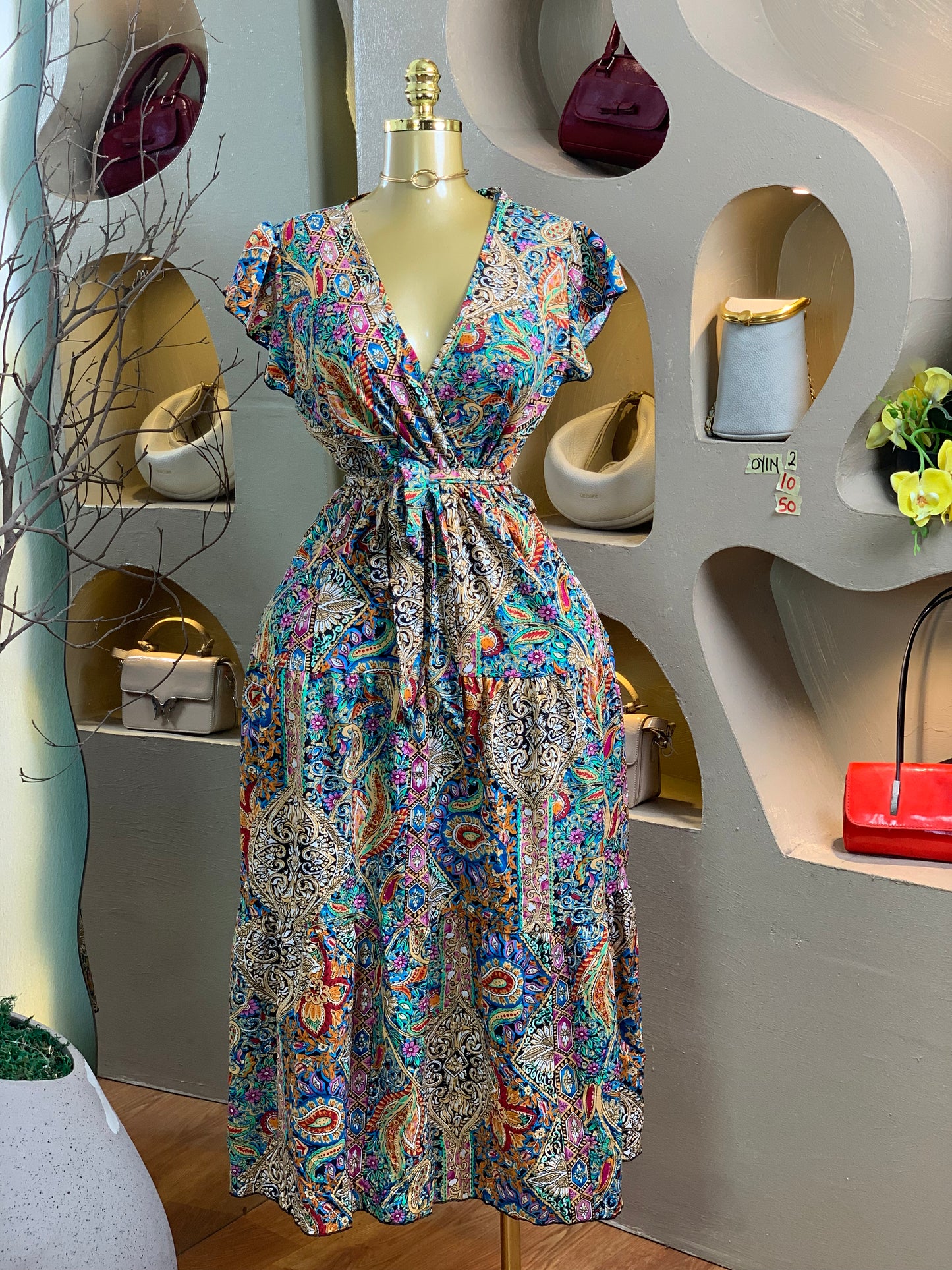 OYIN2 SIZE10 Multi color DRESS Length50