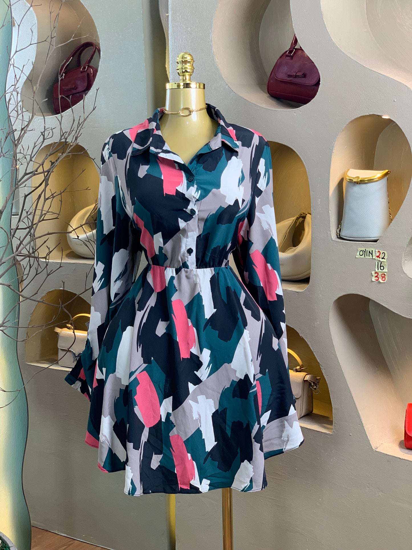 OYIN22 SIZE16 Multi color DRESS Length38