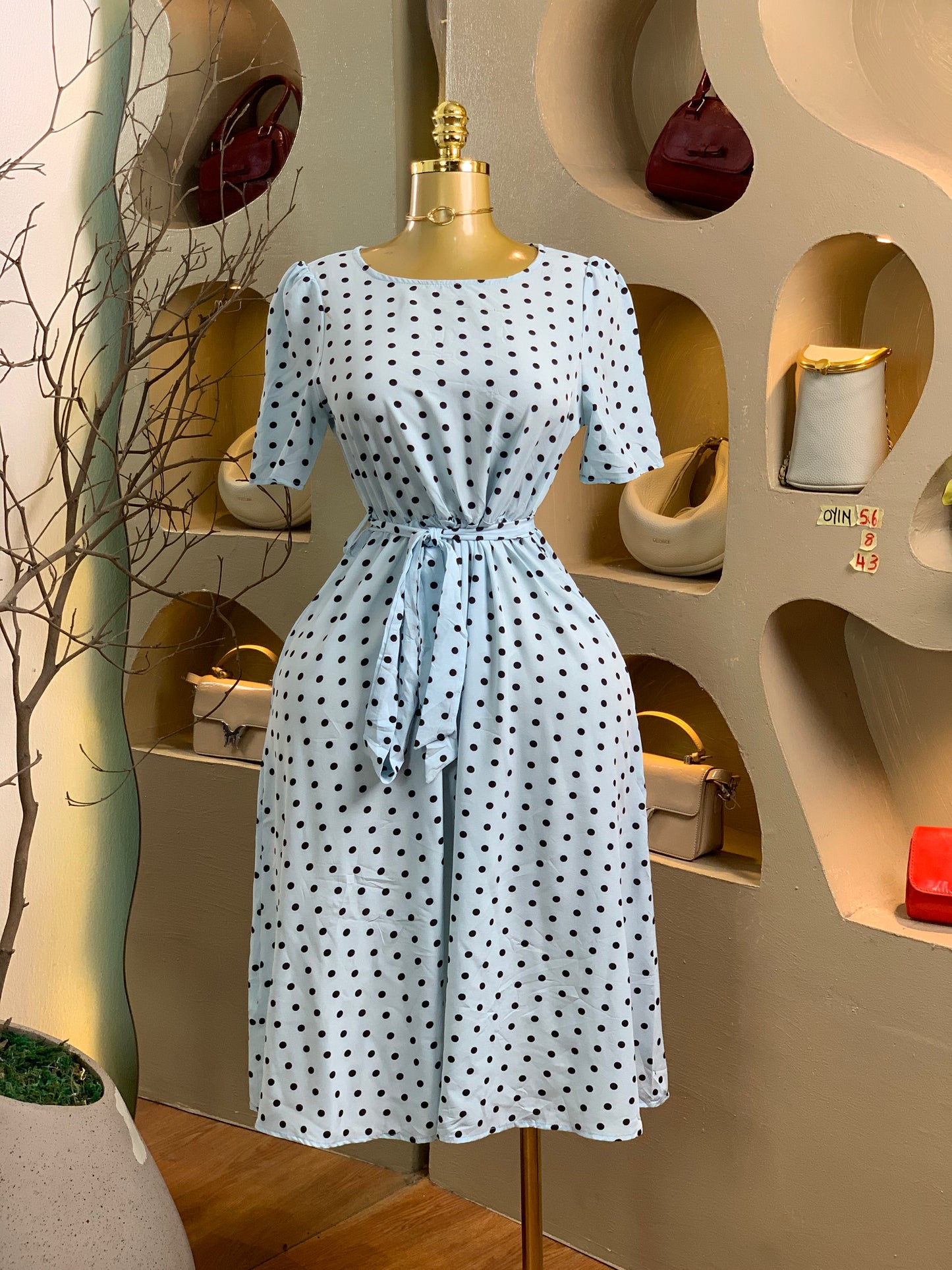OYIN56 SIZE8 Polka Dot DRESS Length43