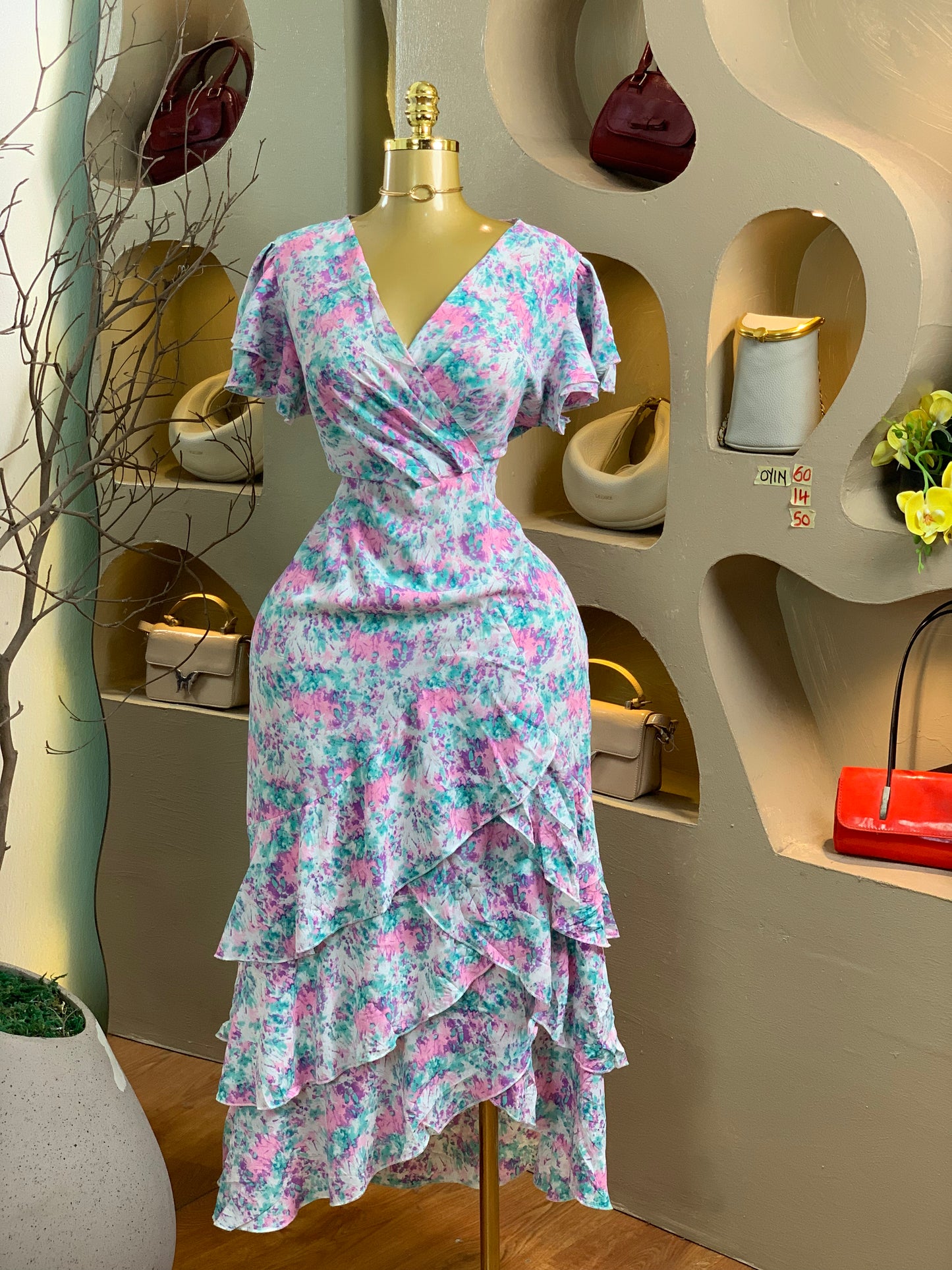 OYIN60 SIZE14 Floral DRESS Length50